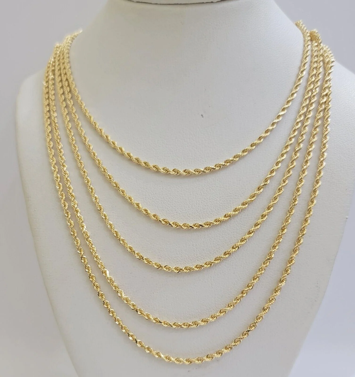 Real 18k Yellow Gold Rope Chain Necklace 20 Inch 2mm Men Women 18 KT SOLID, SALE - Image 9