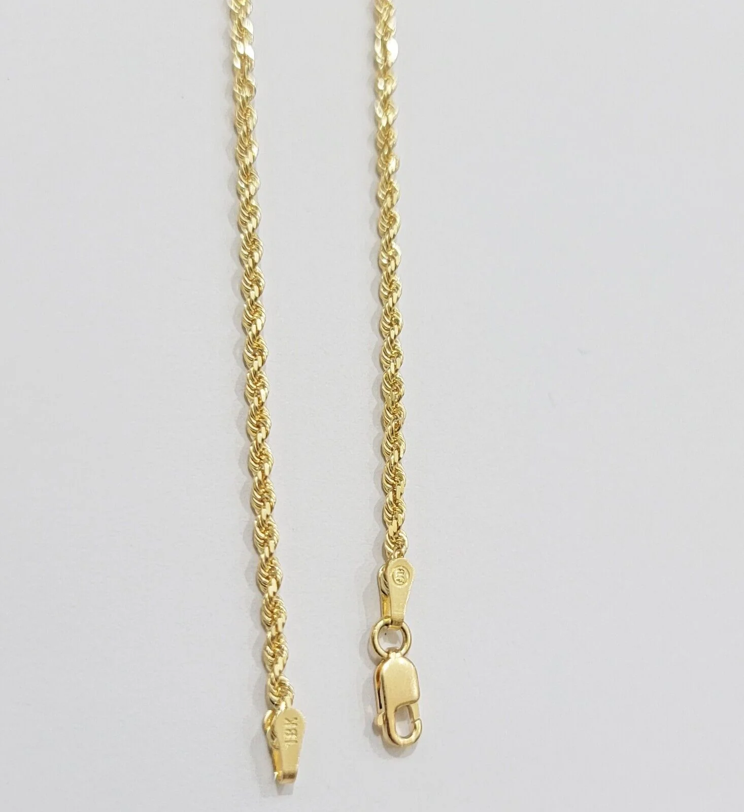 Real 18k Yellow Gold Rope Chain Necklace 20 Inch 2mm Solid 18 KT Men Women, SALE - Image 7