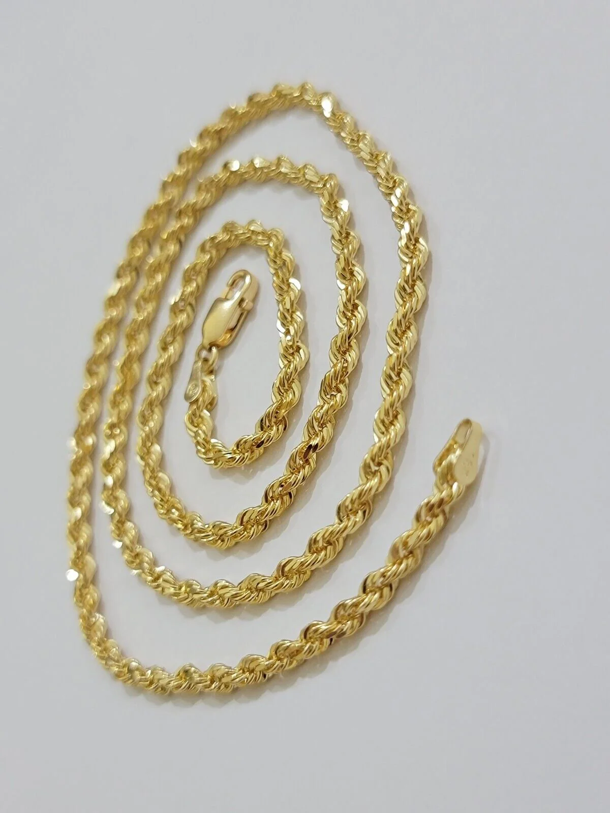 Real 18k Yellow Gold Rope Chain Necklace 3mm 24 Inches Men Women SOLID HEAVY NEW - Image 11