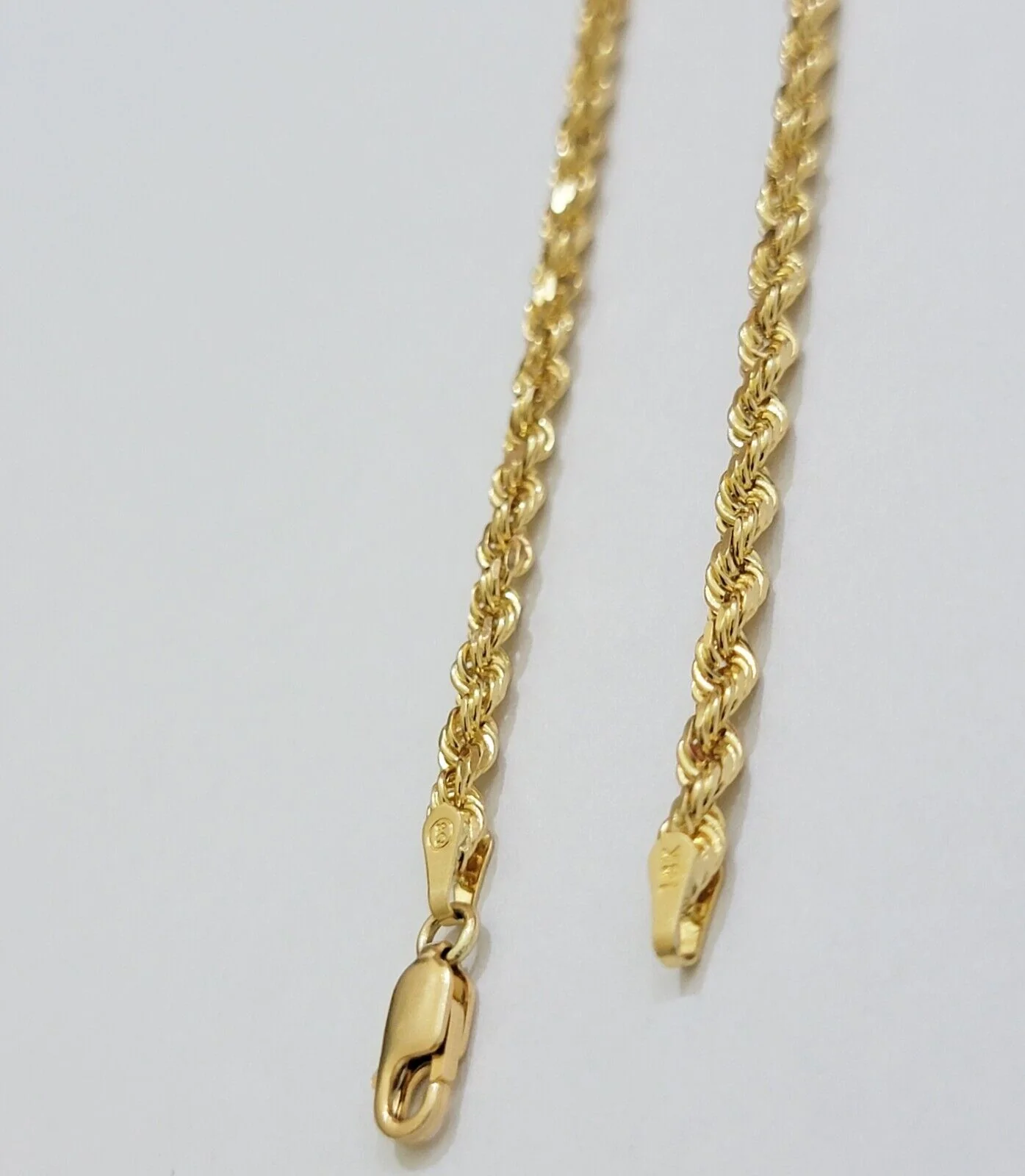 REAL 18k Yellow Gold Rope Chain Necklace SOLID 18-26 Inch 3mm 18kt Men's , Women - Image 11