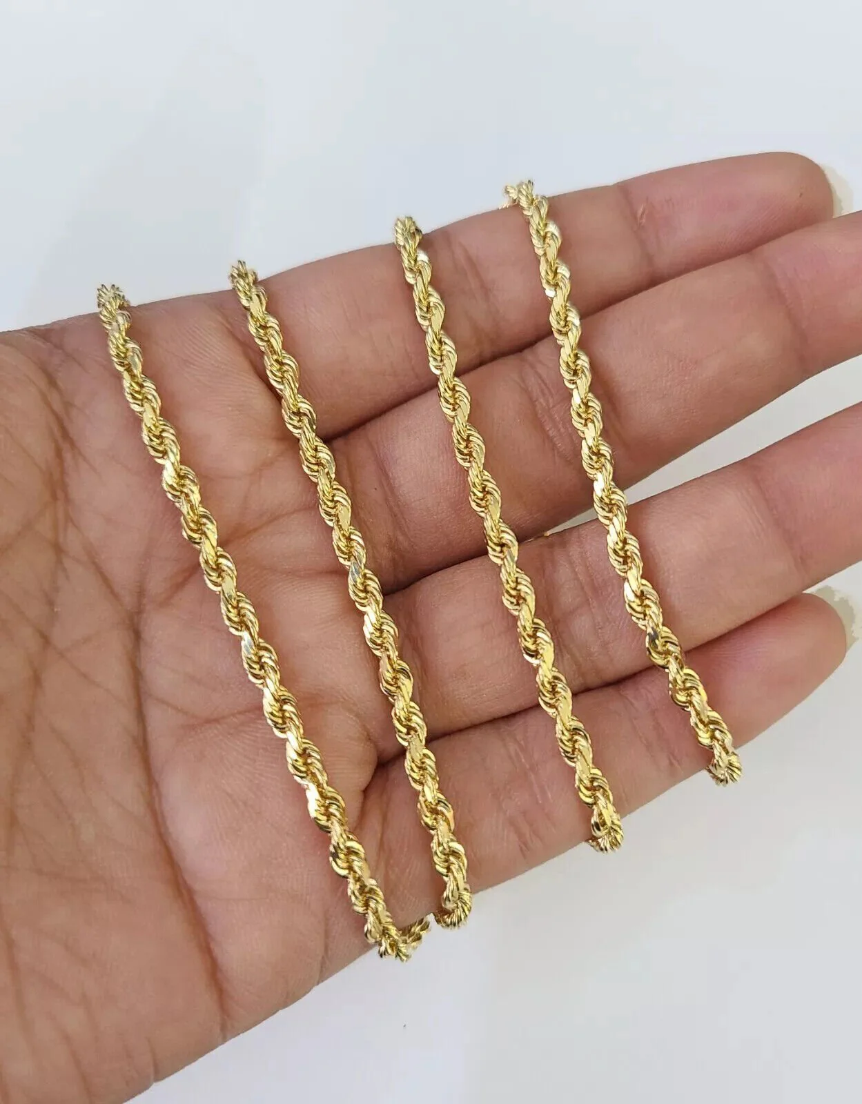 REAL 18k Yellow Gold Rope Chain Necklace SOLID 18-26 Inch 3mm 18kt Men's , Women - Image 7
