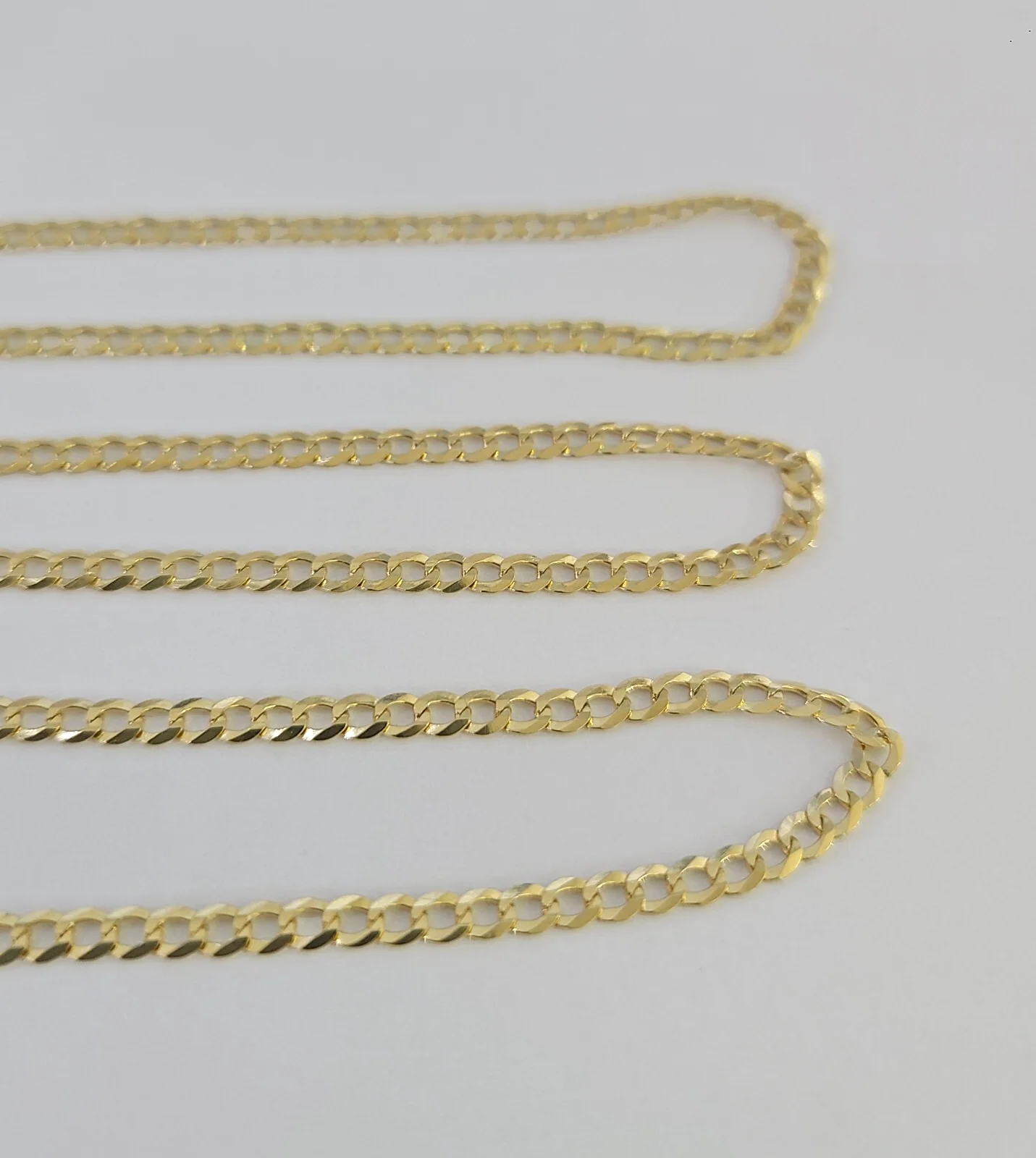 Real 18kt Cuban Curb Chain Necklace 2.5 mm 20 Inch Yellow Gold Men Women SOLID - Image 3