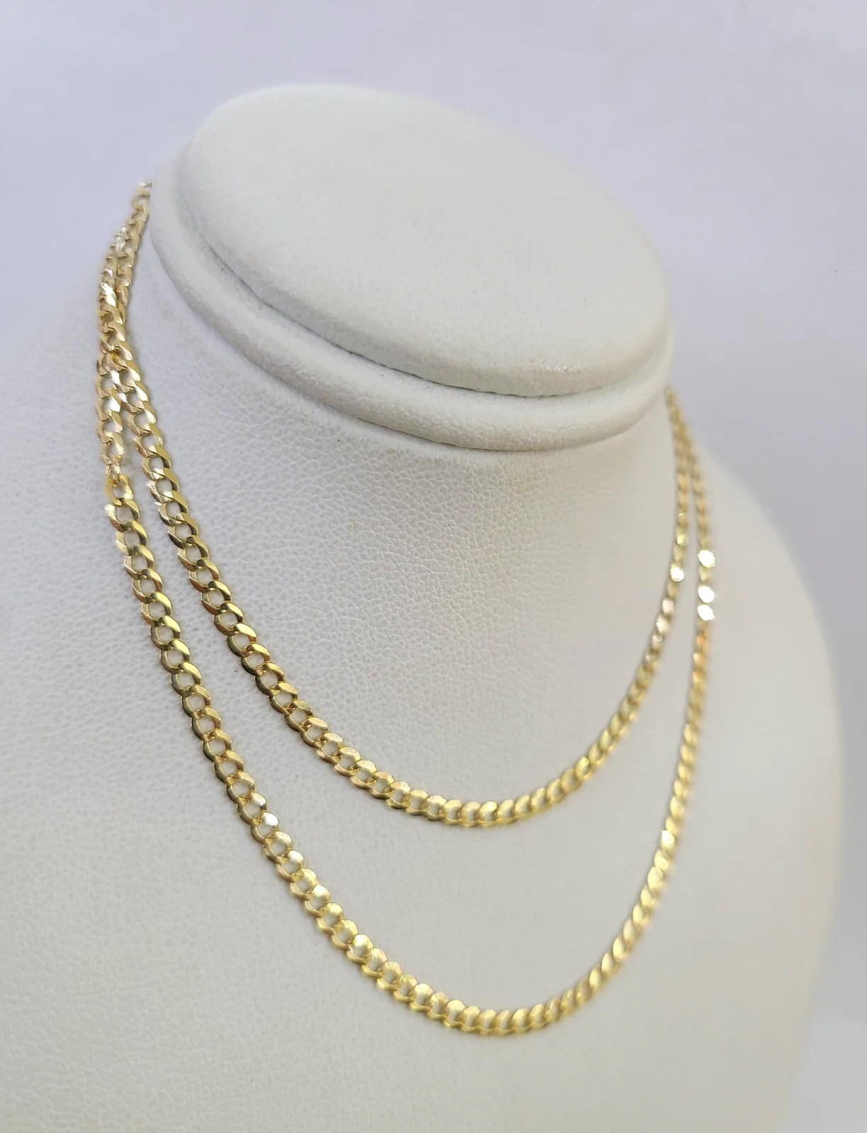 Real 18kt Cuban Curb Chain Necklace 2.5 mm 20 Inch Yellow Gold Men Women SOLID - Image 4