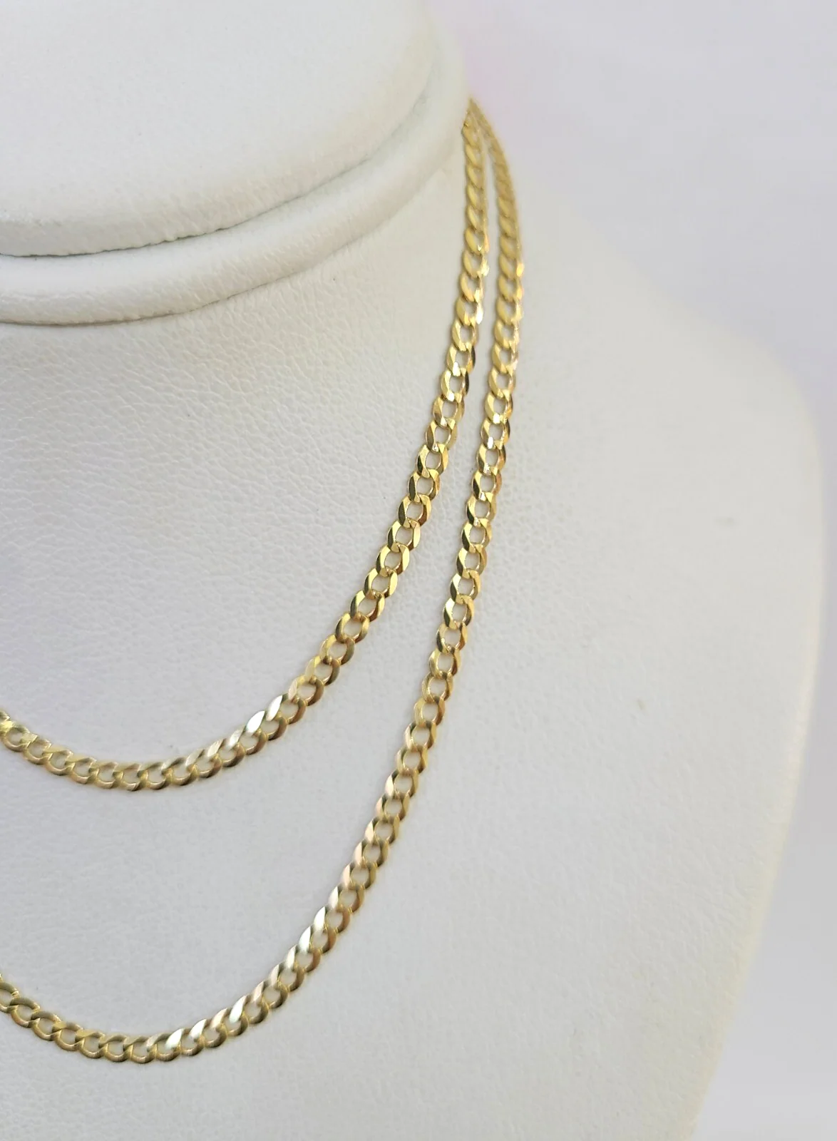 Real 18kt Cuban Curb Chain Necklace 2.5 mm 20 Inch Yellow Gold Men Women SOLID - Image 5