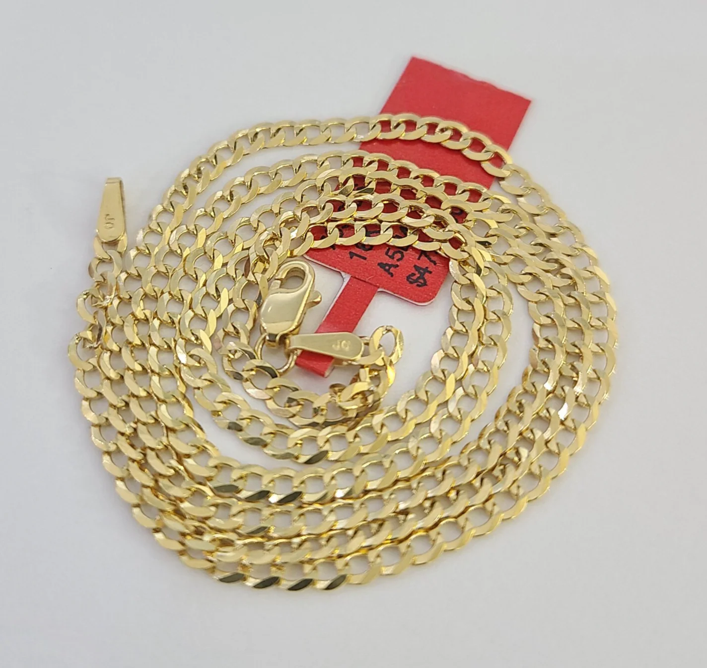 Real 18kt Cuban Curb Chain Necklace 2.5 mm 20 Inch Yellow Gold Men Women SOLID - Image 7
