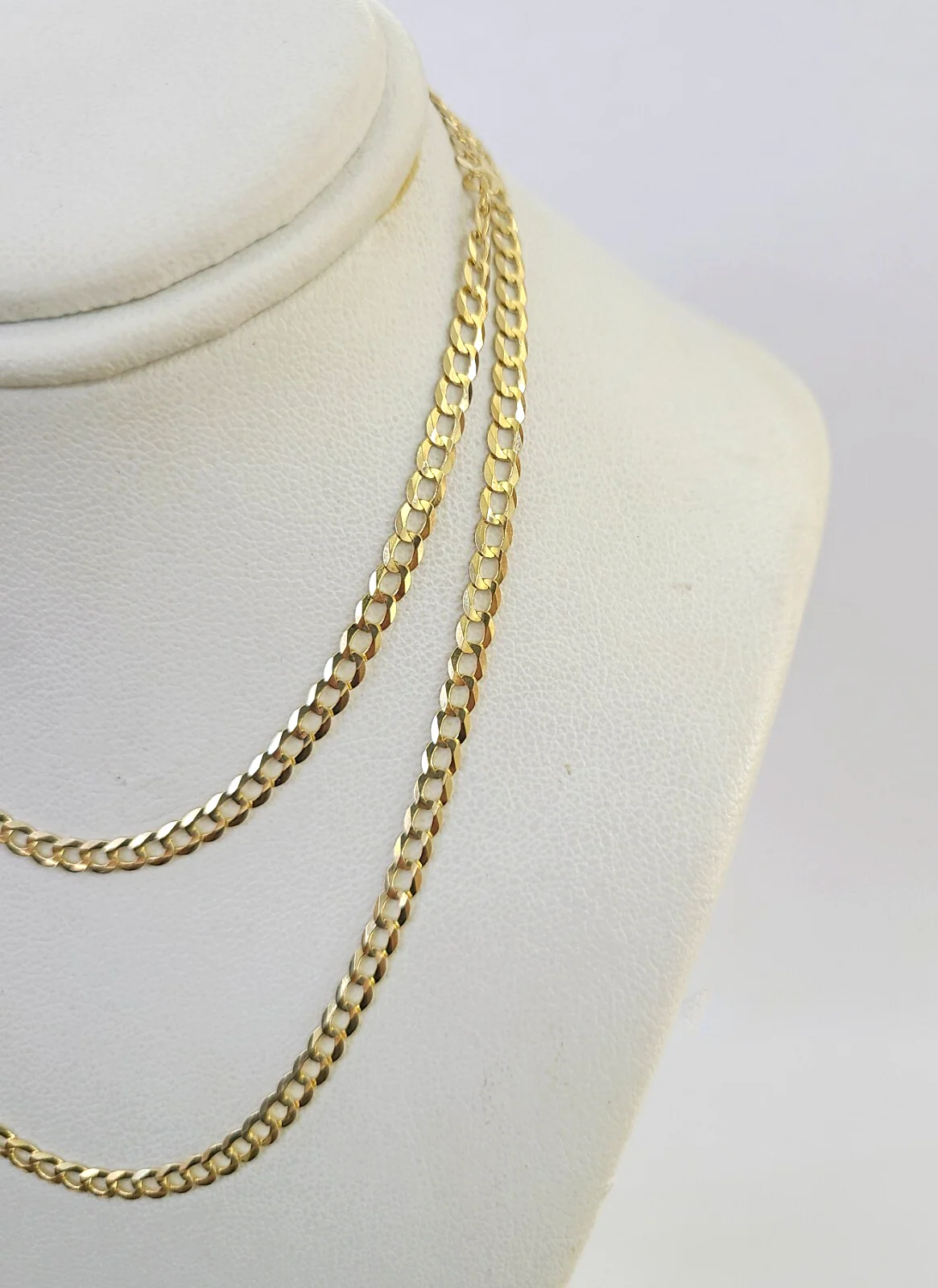 Real 18kt Cuban Curb Chain Necklace 3mm 22 Inch Yellow Gold Men Women SOLID - Image 5