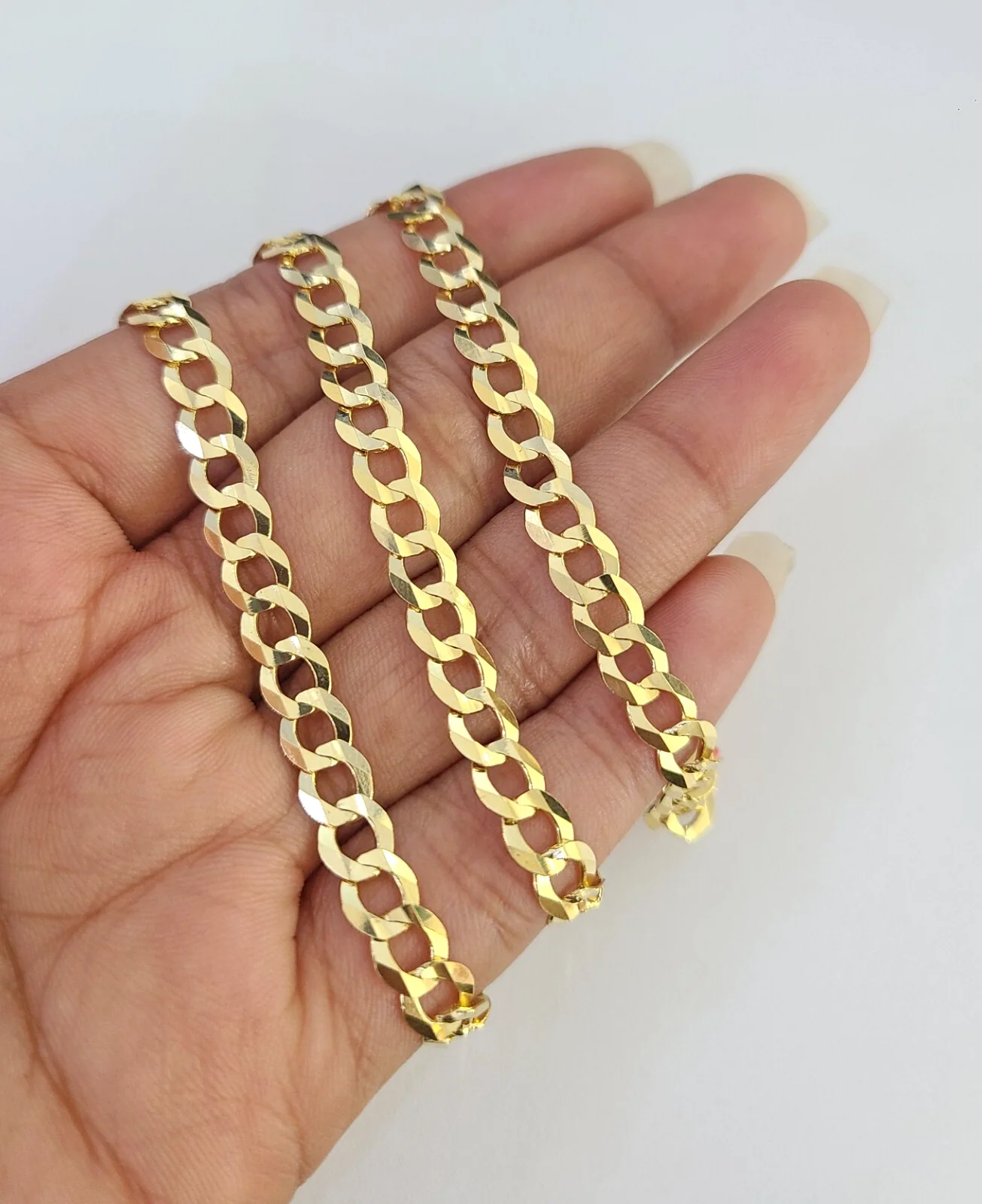 Real 18kt Cuban Curb Chain Necklace 6mm 24 Inch Yellow Gold Men Women SOLID - Image 2
