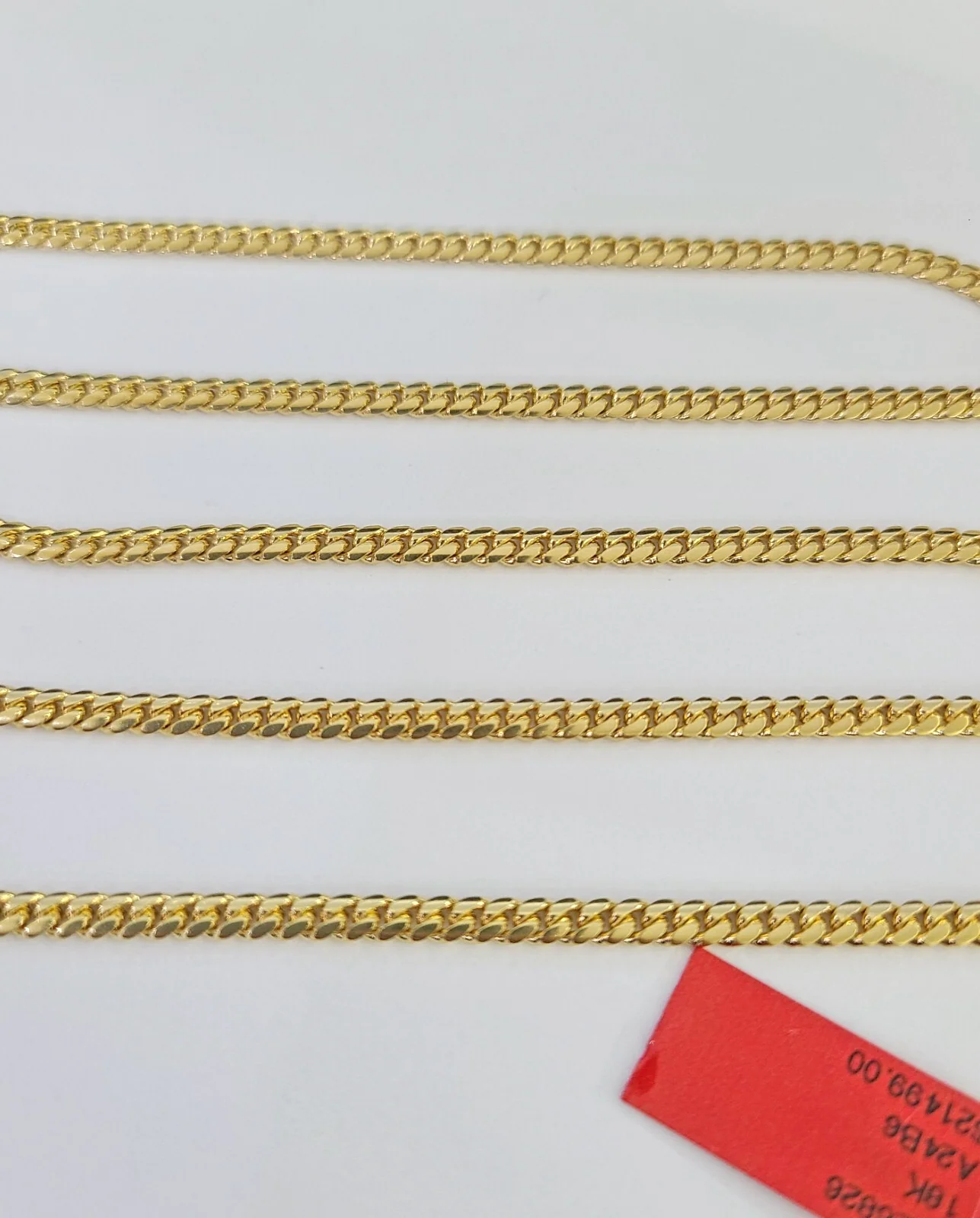 Real 18kt Miami Cuban Chain Necklace 3mm 24 Inch Yellow Gold Men Women SOLID 18k - Image 5