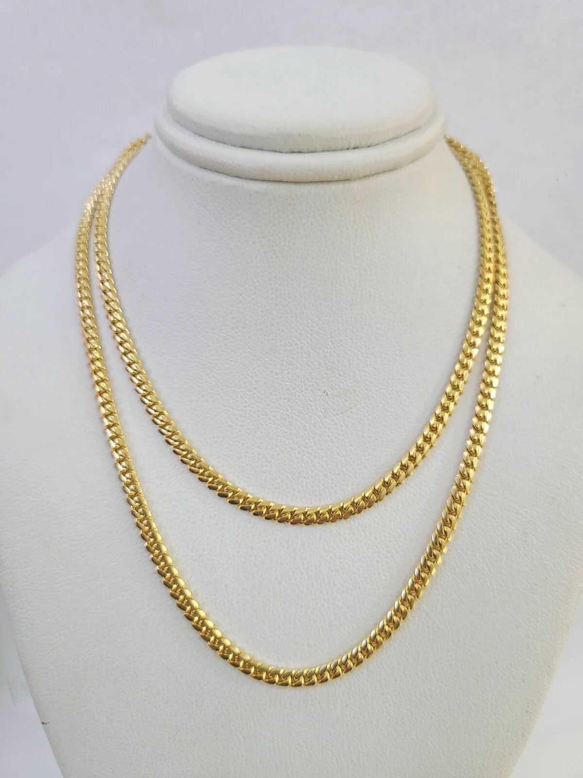 Real 18kt Miami Cuban Chain Necklace 3mm 24 Inch Yellow Gold Men Women SOLID 18k - Image 7