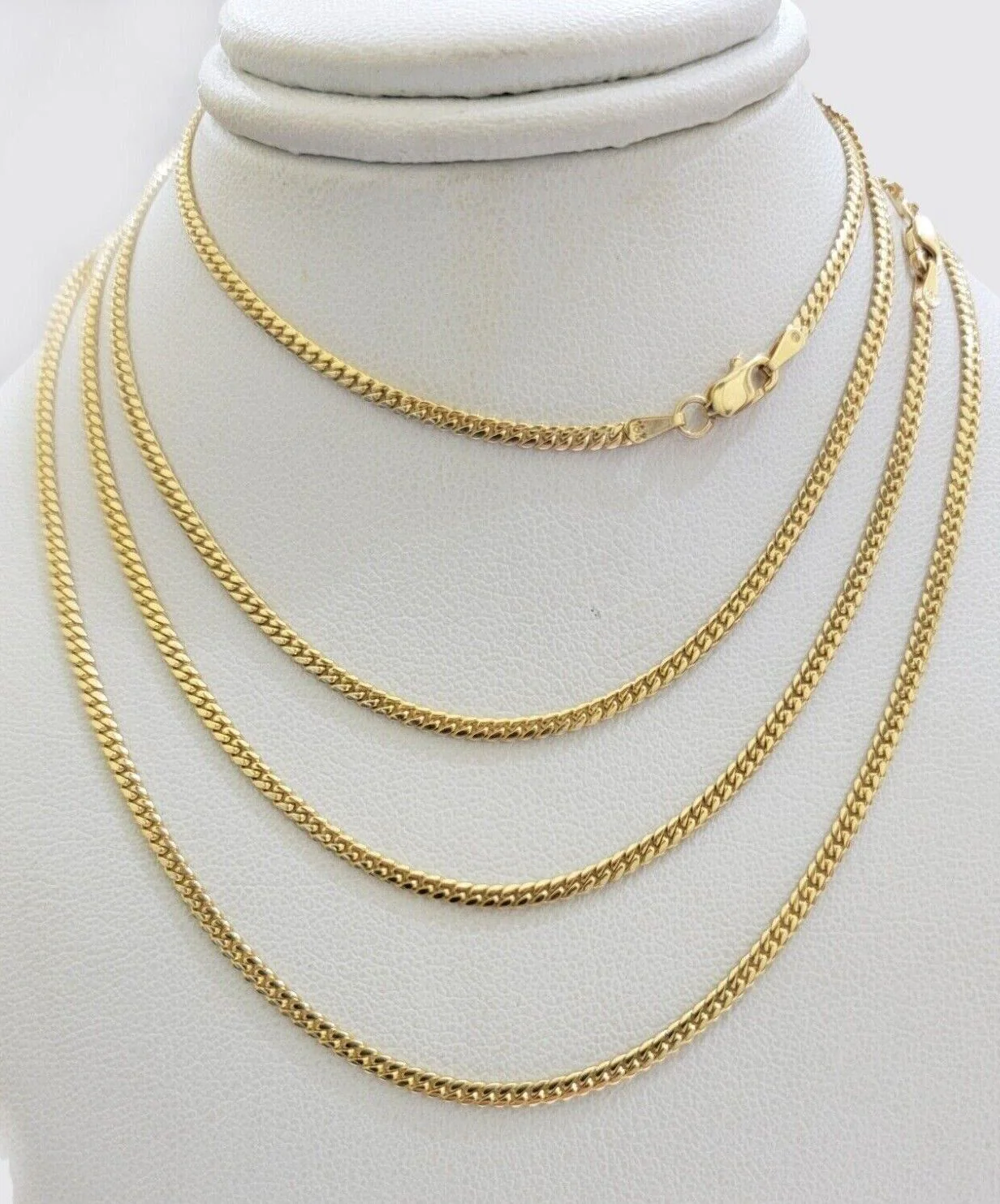 Real 18kt Yellow Gold Miami Cuban Chain Necklace 3mm 20'' Inches Men Women SOLID - Image 5