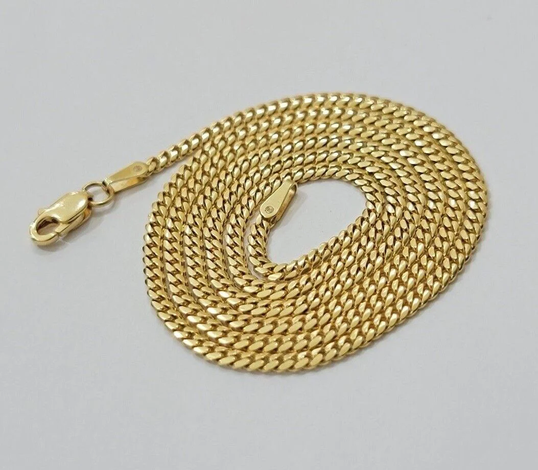 Real 18kt Yellow Gold Miami Cuban Chain Necklace 3mm 20'' Inches Men Women SOLID - Image 8