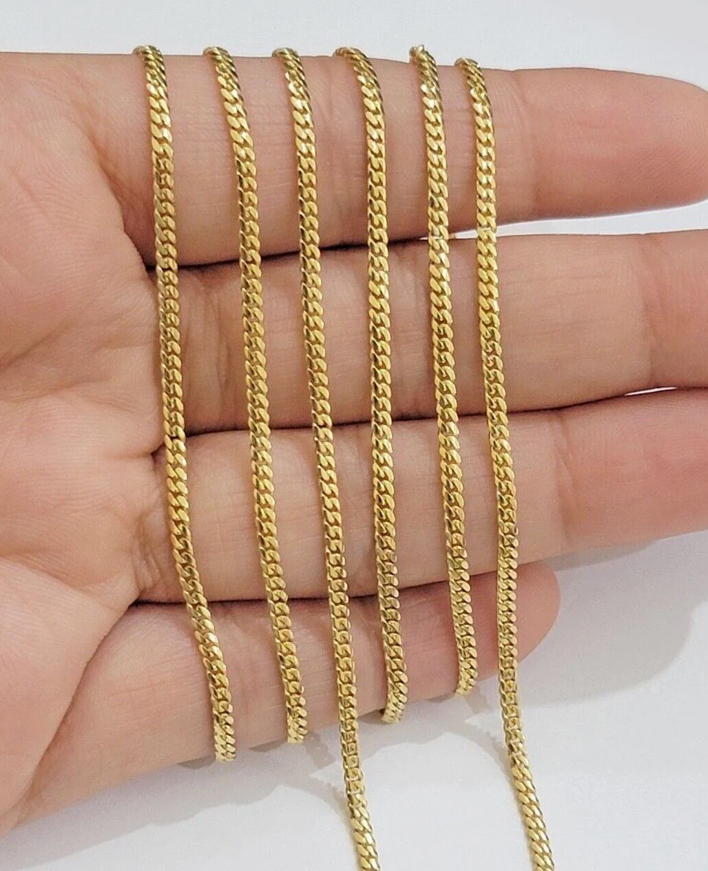 Real 18kt Yellow Gold Miami Cuban Chain Necklace 3mm 20'' Inches Men Women SOLID - Image 9