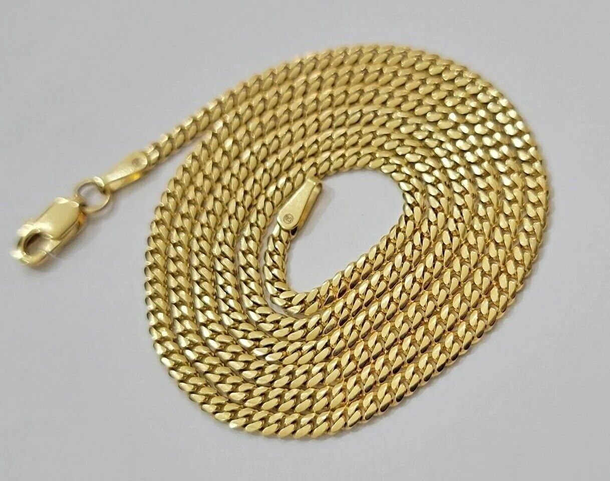 Real 18kt Yellow Gold Miami Cuban Chain Necklace 3mm 22 Inch Men Women SOLID NEW - Image 5
