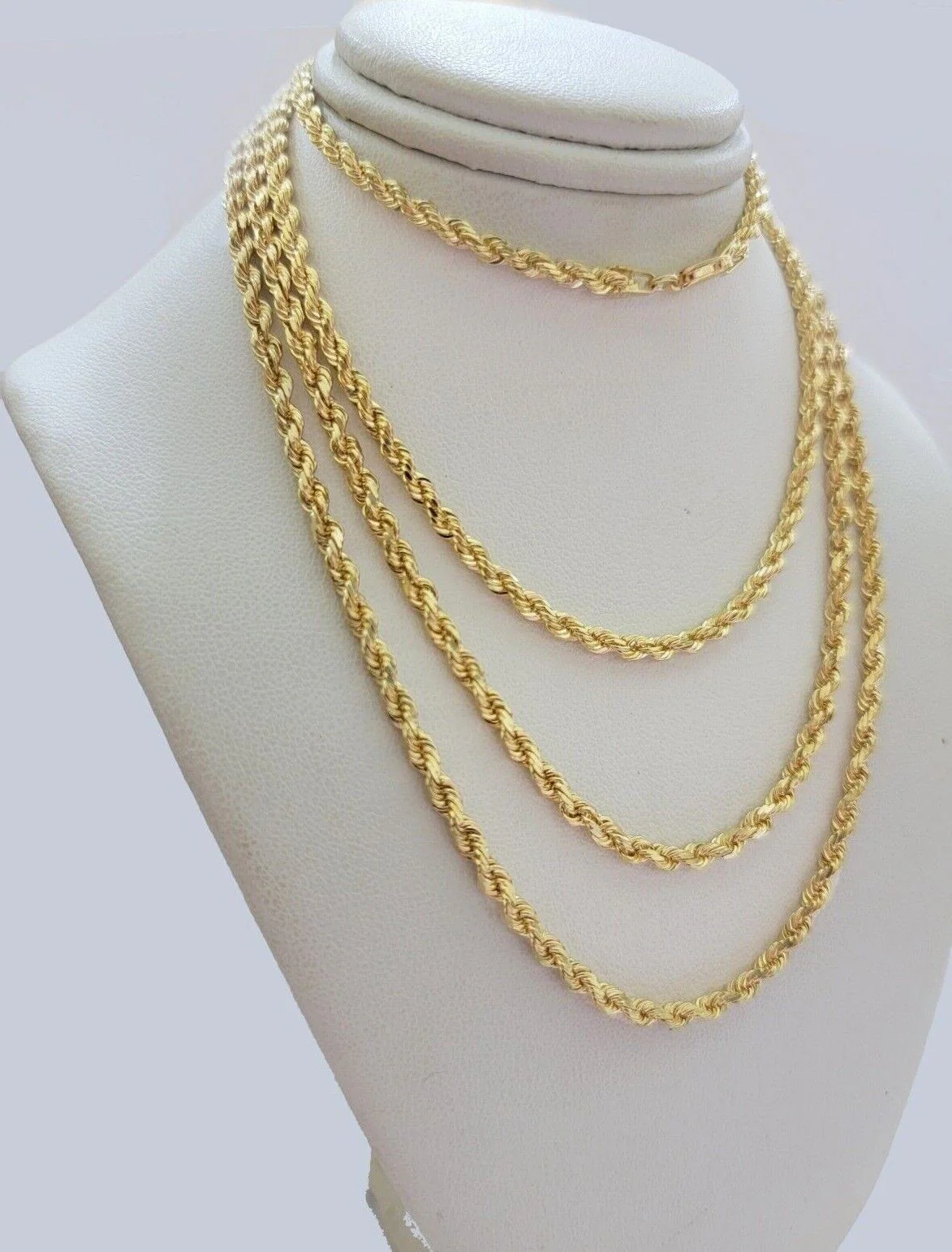 Real 18kt Yellow Gold Rope Chain Necklace 3mm 20' Inch Men Women SOLID HEAVY 18k - Image 5