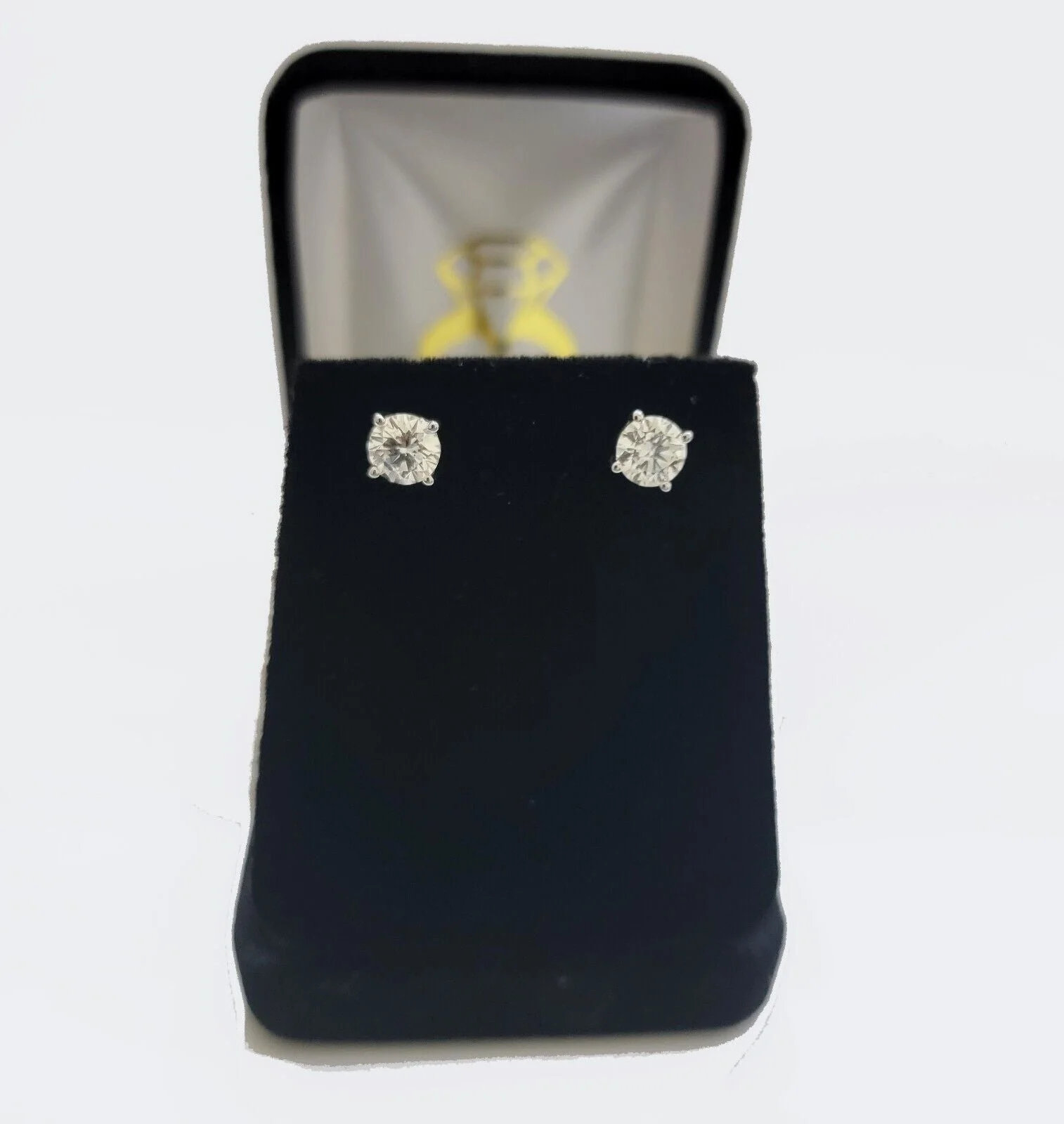 Real 2CT Round Brilliant Cut Diamond Stud Earring In 14K Gold Lab Created VS Dia - Image 7
