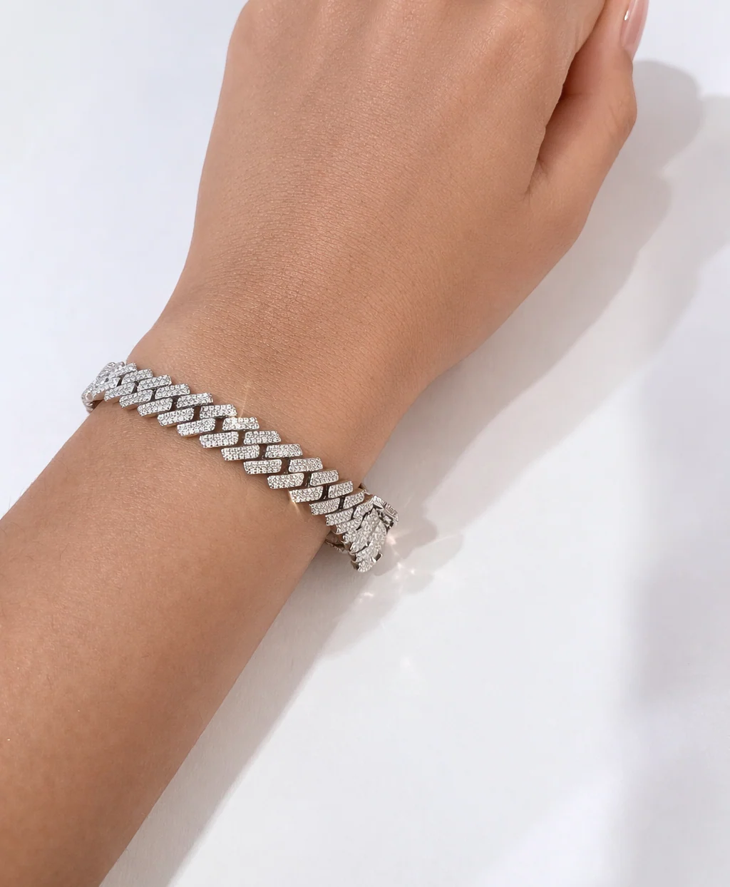 Moissanite Bracelet Cuban Link Style Real 925 Silver 8 Inch 10mm Women Men - Image 2
