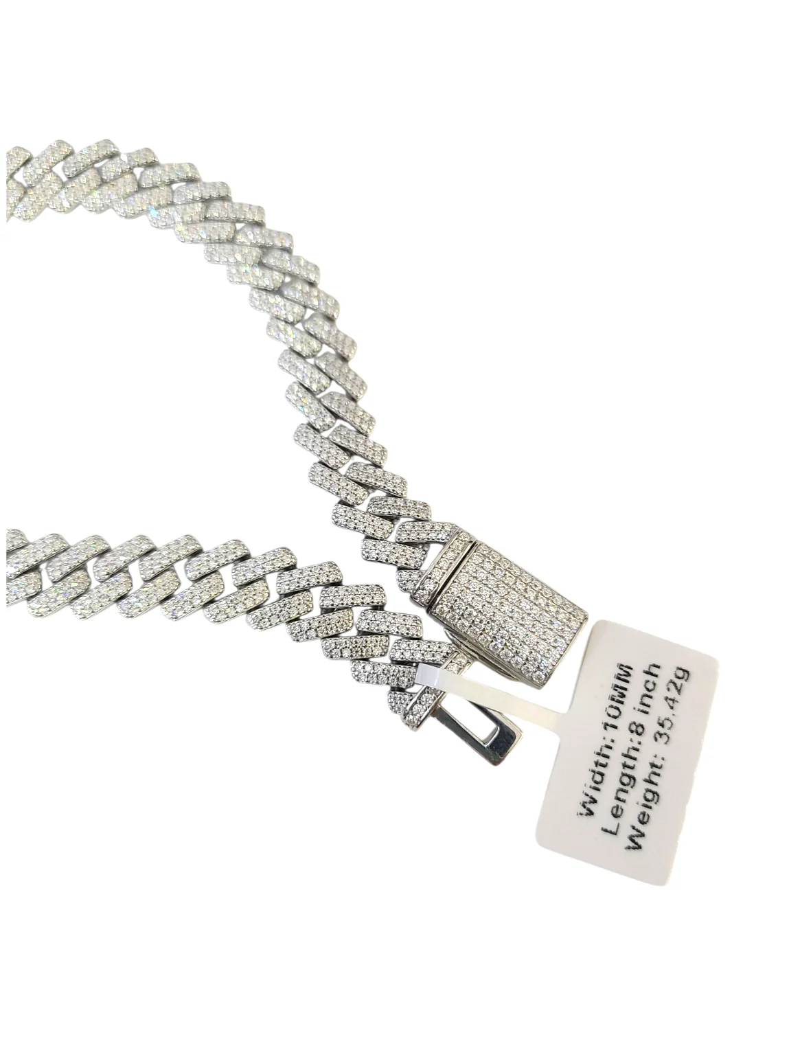 Moissanite Bracelet Cuban Link Style Real 925 Silver 8 Inch 10mm Women Men - Image 6