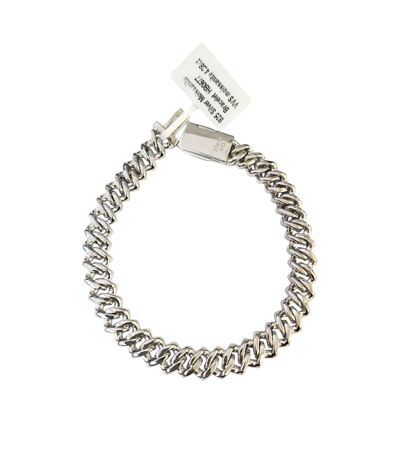 Moissanite Bracelet Cuban Link Style Real 925 Silver 8 Inch 10mm Women Men - Image 7