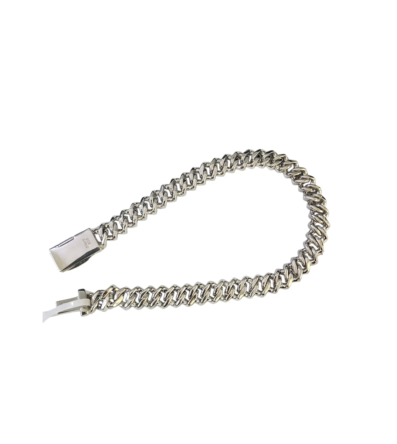Moissanite Bracelet Real 925 Silver Cuban Link 8 Inch 8mm Women Men - Image 6