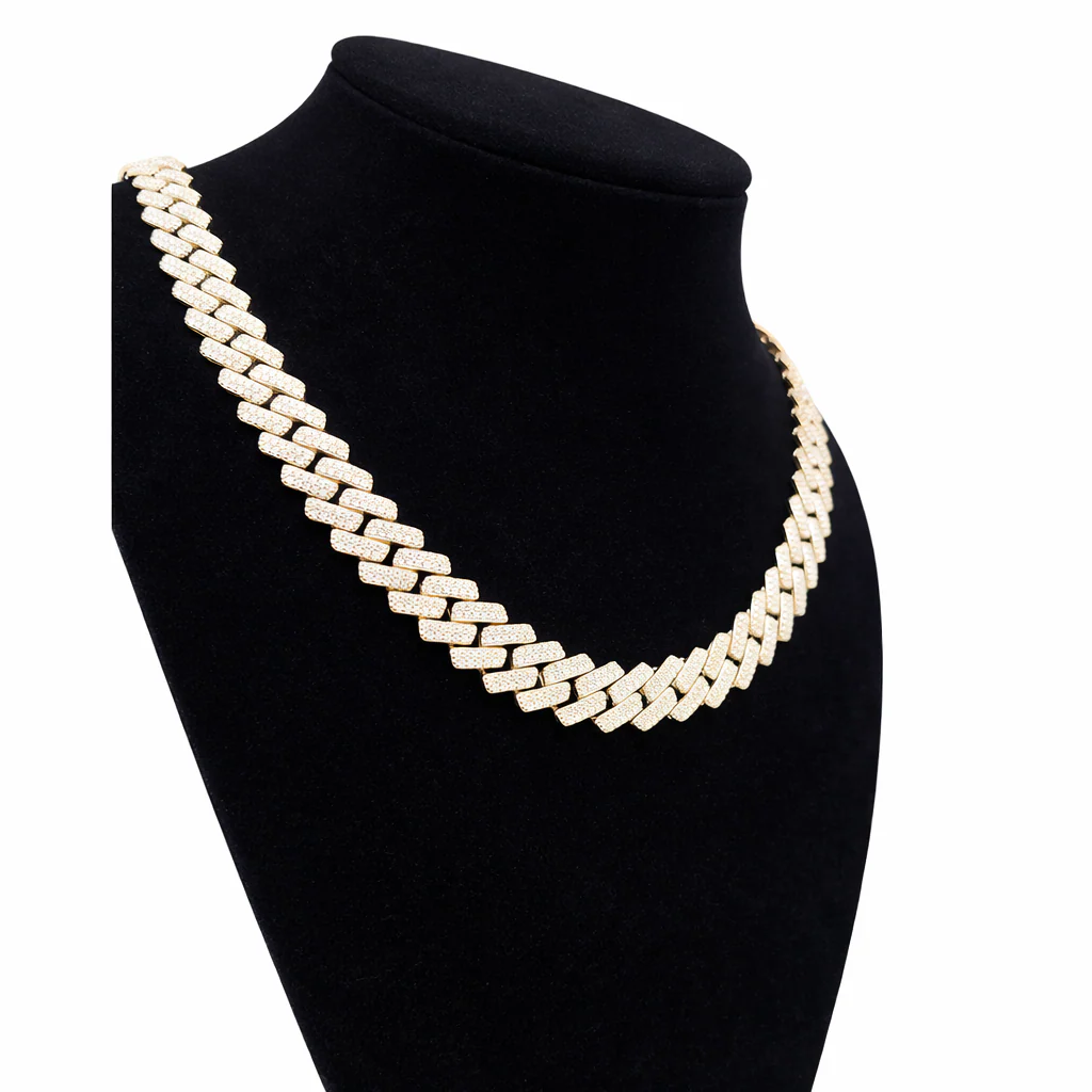 Moissanite Necklace Cuban Link Chain Real 925 Silver 22 Inch 10mm For Ladies - Image 5