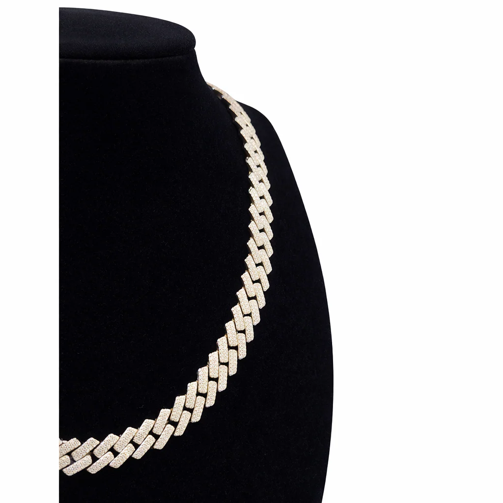 Moissanite Necklace Cuban Link Chain Real 925 Silver 22 Inch 10mm For Ladies - Image 7