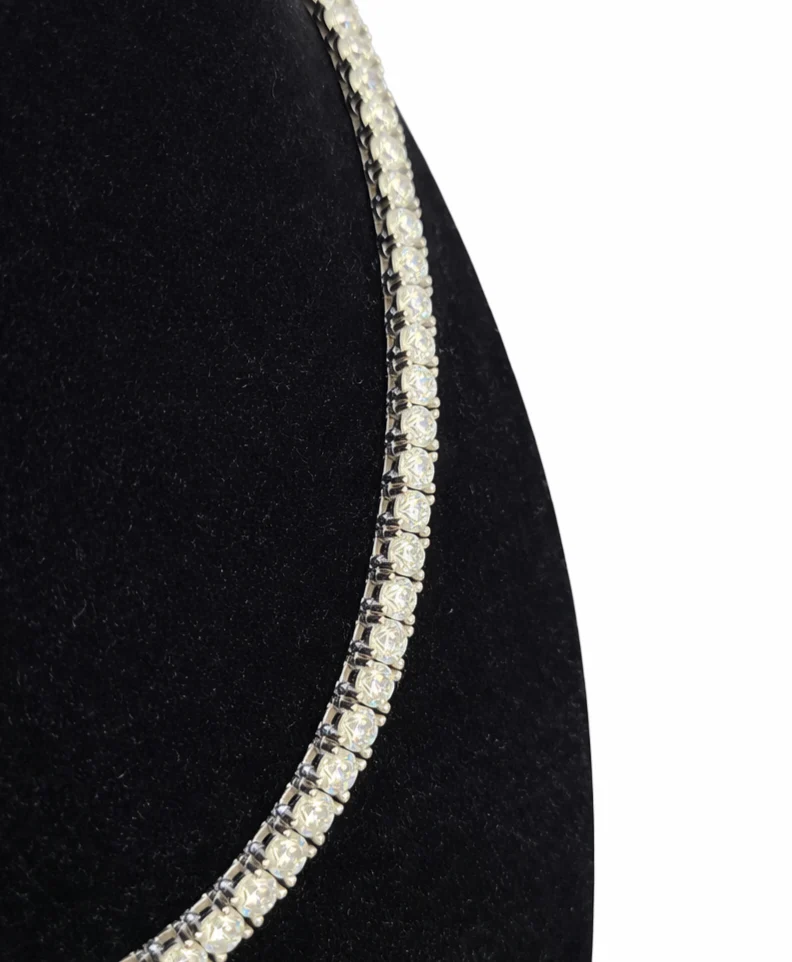 Real 925 Silver Moissanite Tennis Necklace Chain 22 Inch 4mm Women Men - Image 6