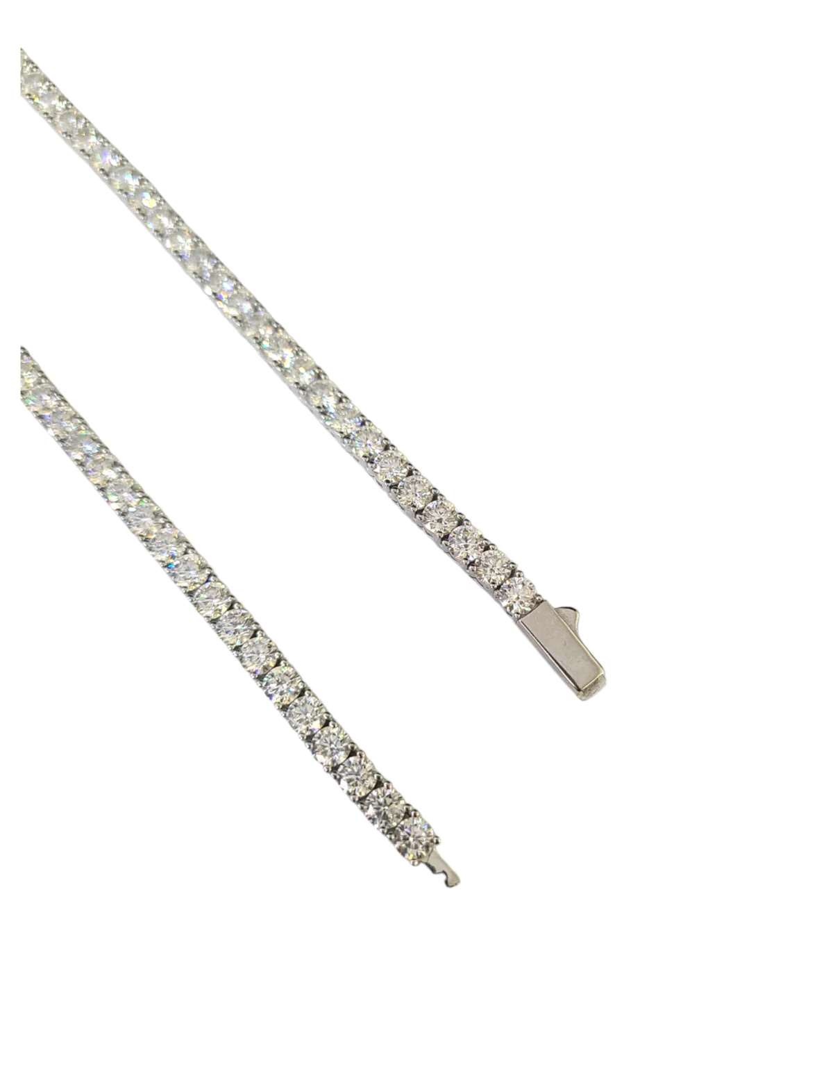 Real 925 Silver Moissanite Tennis Necklace Chain 22 Inch 4mm Women Men - Image 7