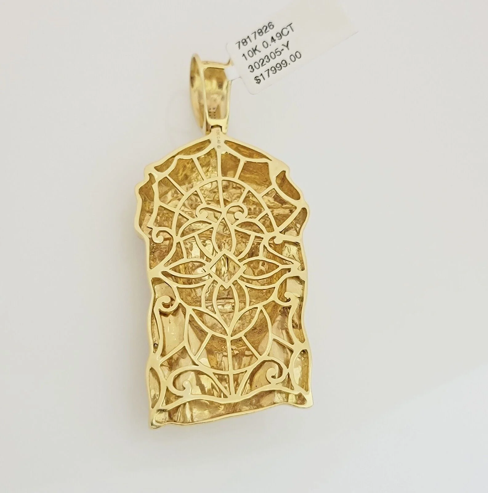 Real Diamond Charm Pendant Jesus Head 10k Yellow Gold Solid mens 1/2 CT Daimond - Image 6