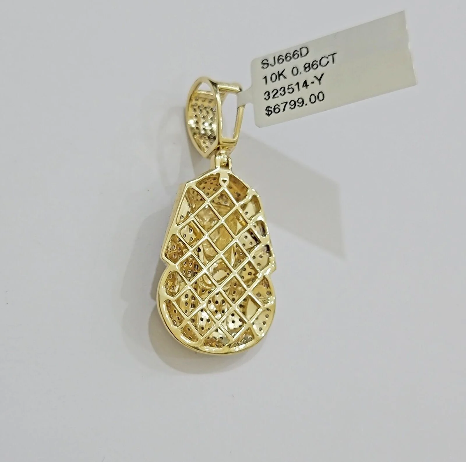 Real Diamond Charm Pendant Pharoah Head 10k Yellow Gold Solid For mens 1.5 Inch - Image 6