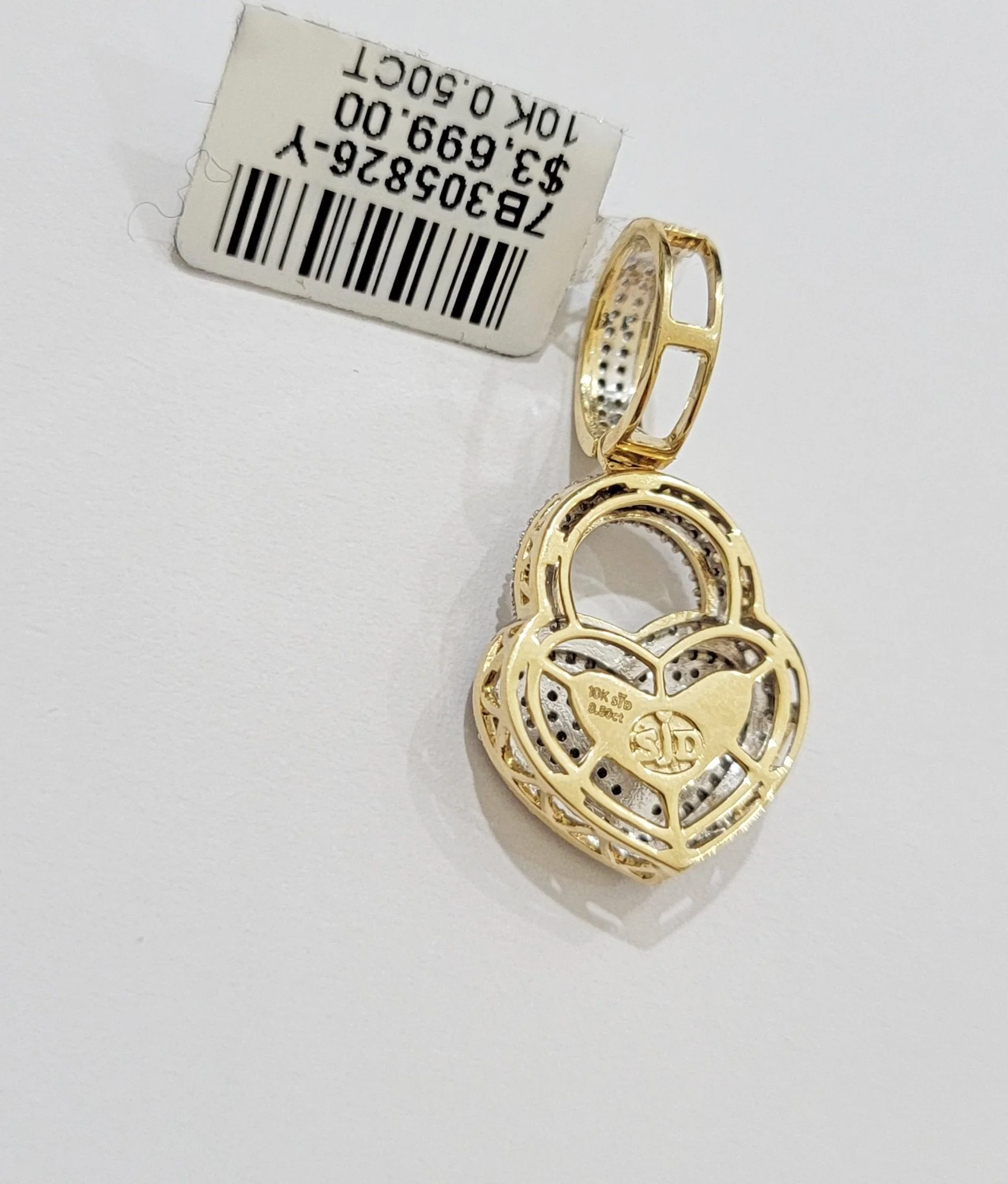 Real Diamond Heart Key charm pendant Real 10k gold 1/2 Natural Diamonds For Men Women - Image 5