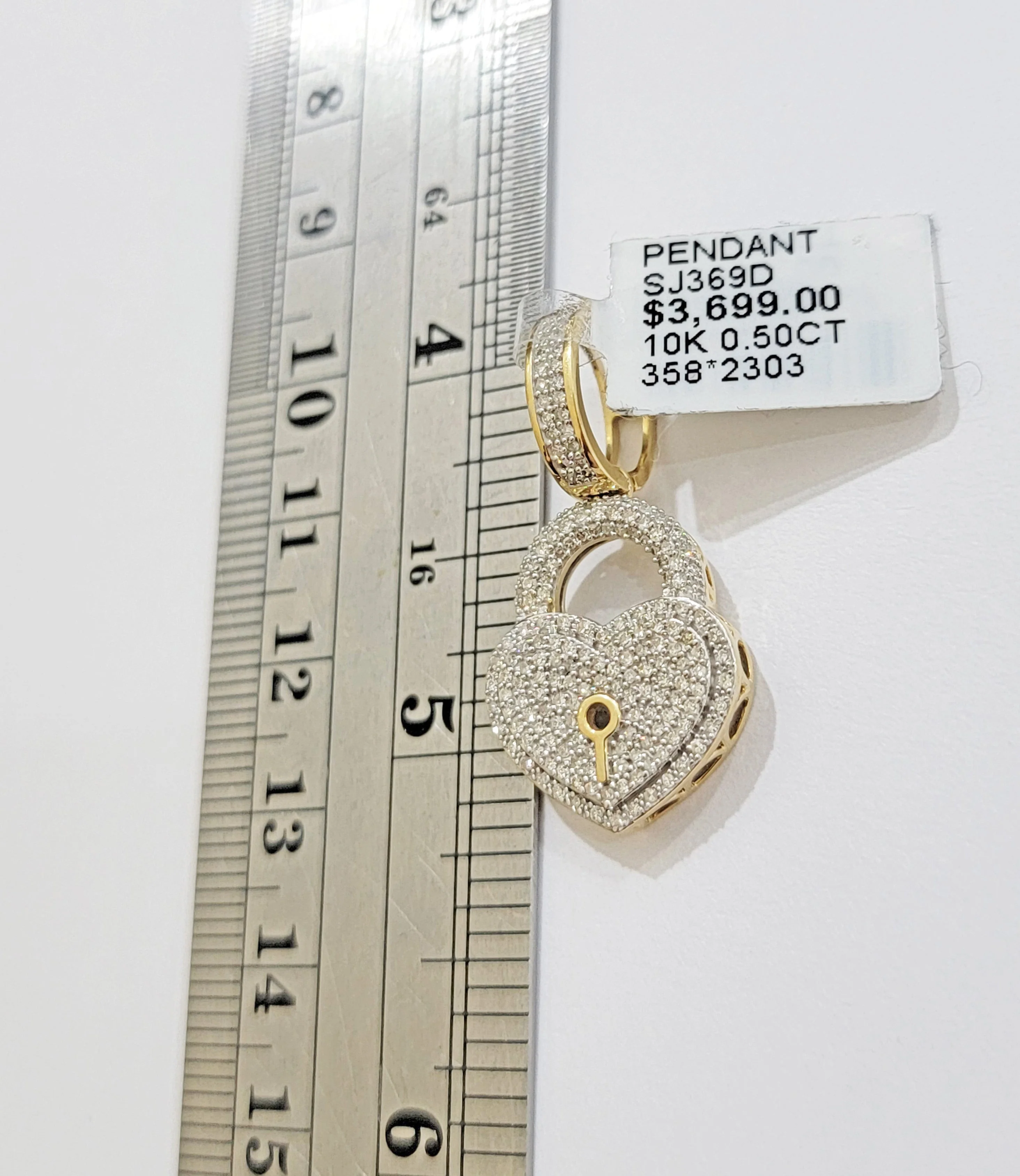 Real Diamond Heart Key charm pendant Real 10k gold 1/2 Natural Diamonds For Men Women - Image 6