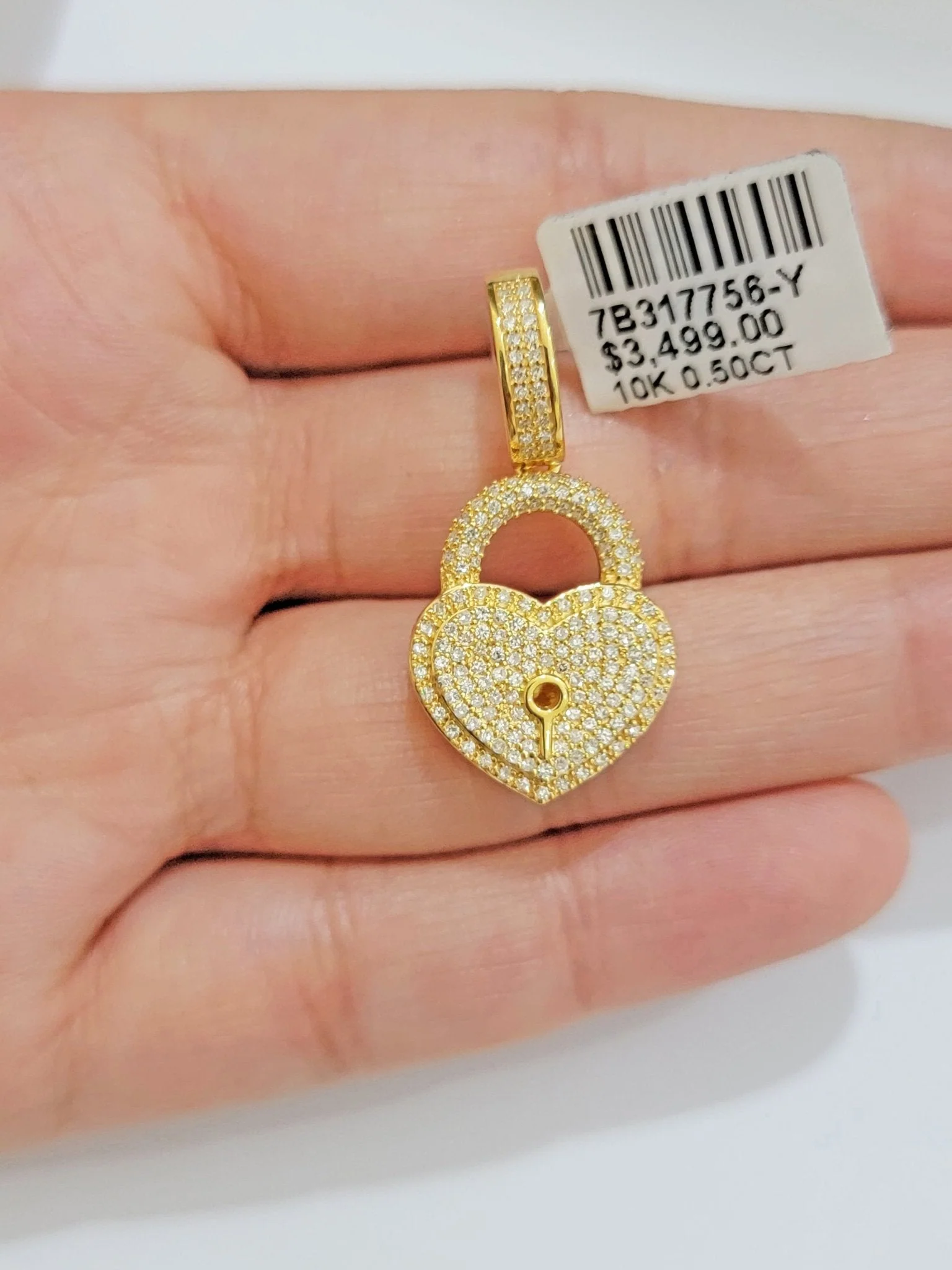 Real Diamond Key charm pendant Real 10k gold 1/2 Natural Diamonds For Men Women - Image 2