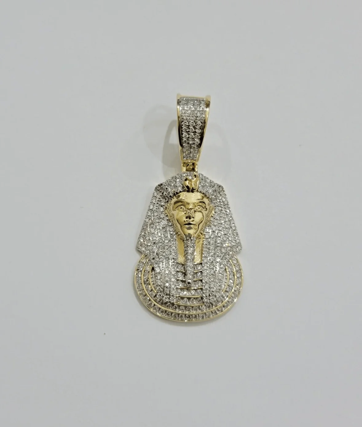 Real Diamond Pharoah Charm Pendant 10k Yellow Gold 0.85 CT Natura Chain Necklace - Image 3