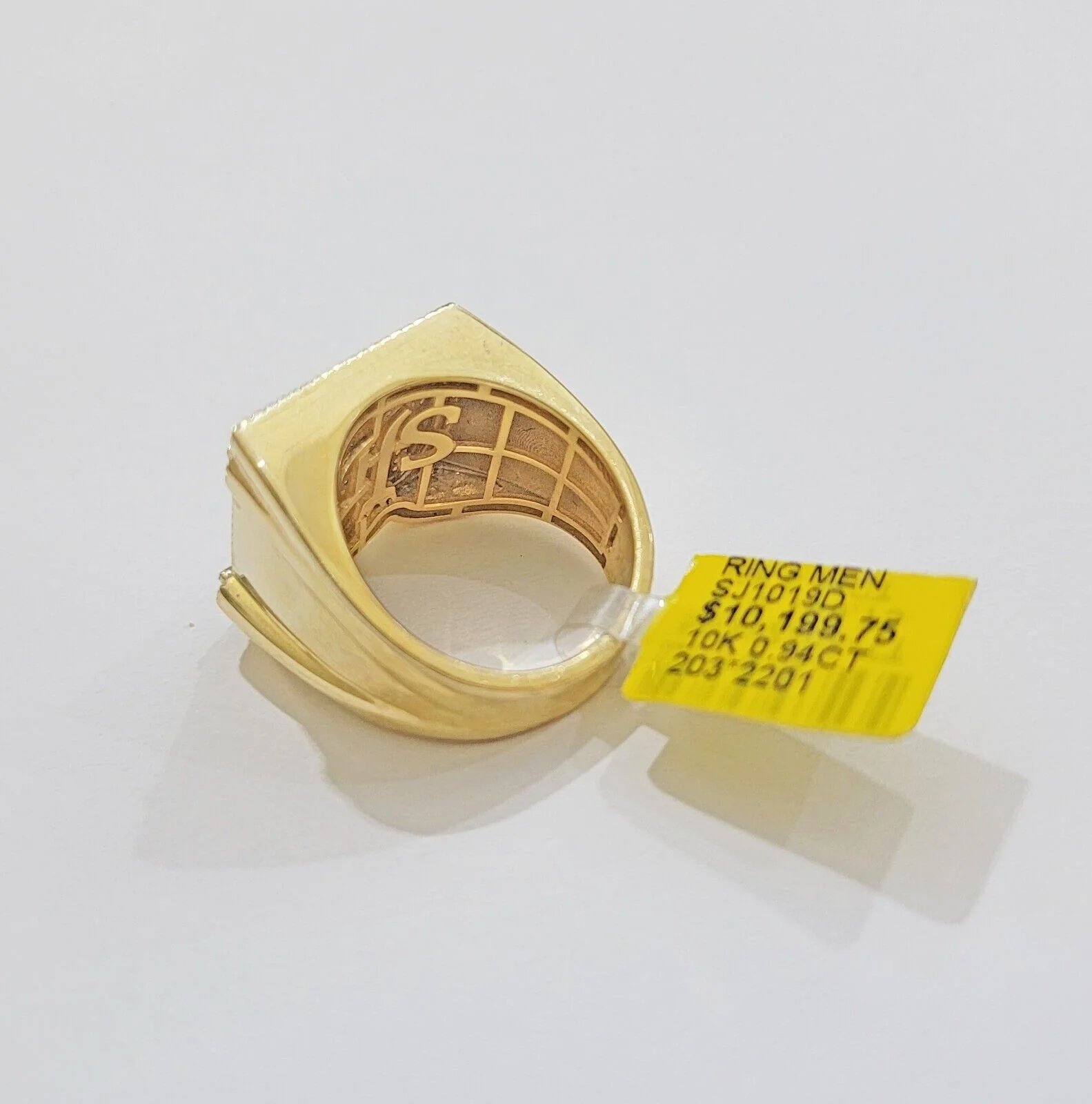 Real Diamonds 10k Yellow Gold Mens Ring Number 100 Style , New , All Sizes , SALE - Image 3