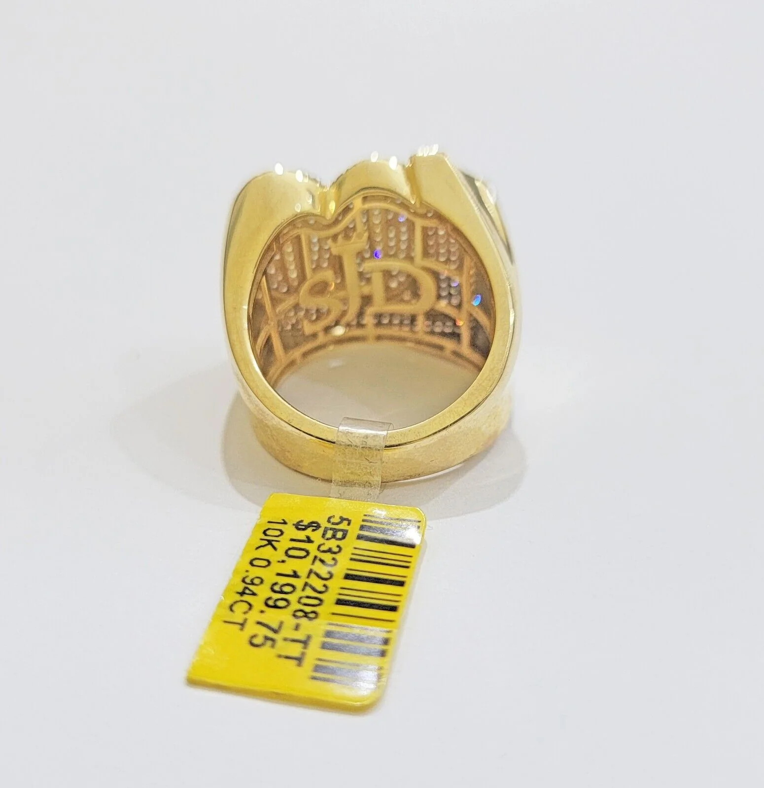 Real Diamonds 10k Yellow Gold Mens Ring Number 100 Style , New , All Sizes , SALE - Image 5