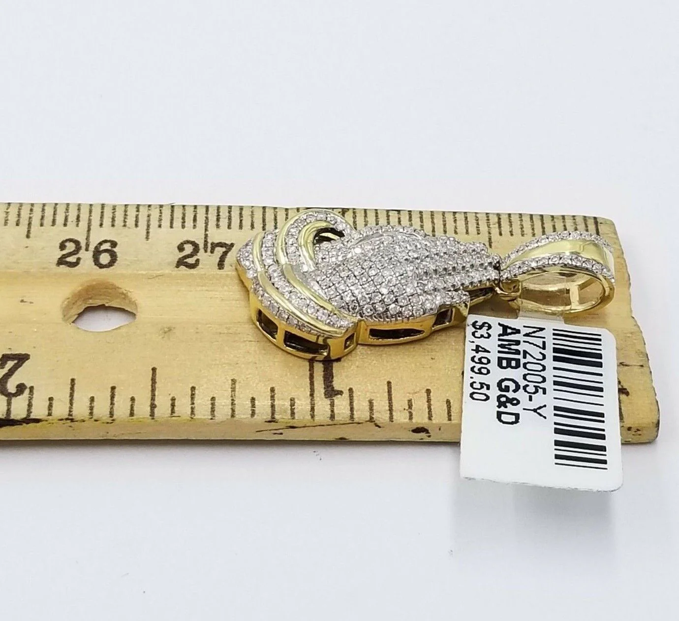 Real Diamonds Praying hand Charm Pendant 0.45CT Diamond ,10KT Real Yellow Gold - Image 6