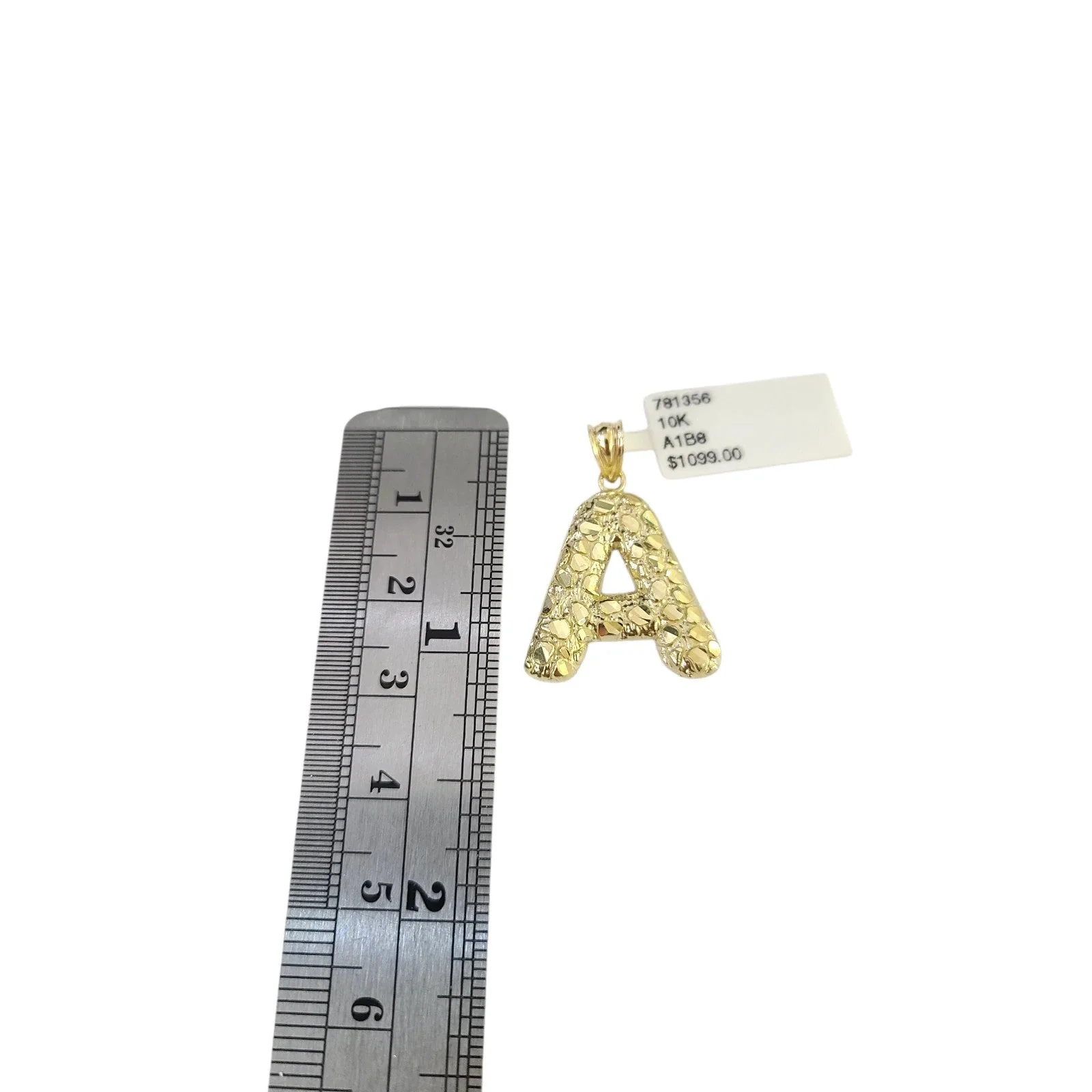 Real Gold 10k Chain Pendant SET A Initial Charm Miami Cuban Link Necklace 2.5mm - Image 6