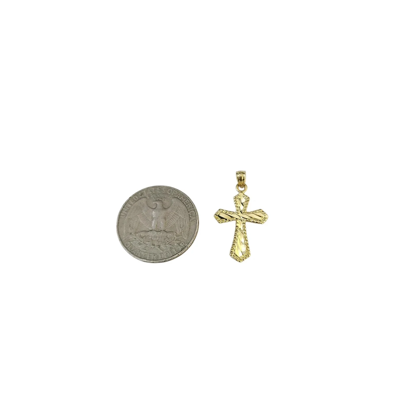Real Gold 10k Chain Pendant SET Cross Charm Miami Cuban Link Necklace 2.5mm - Image 3