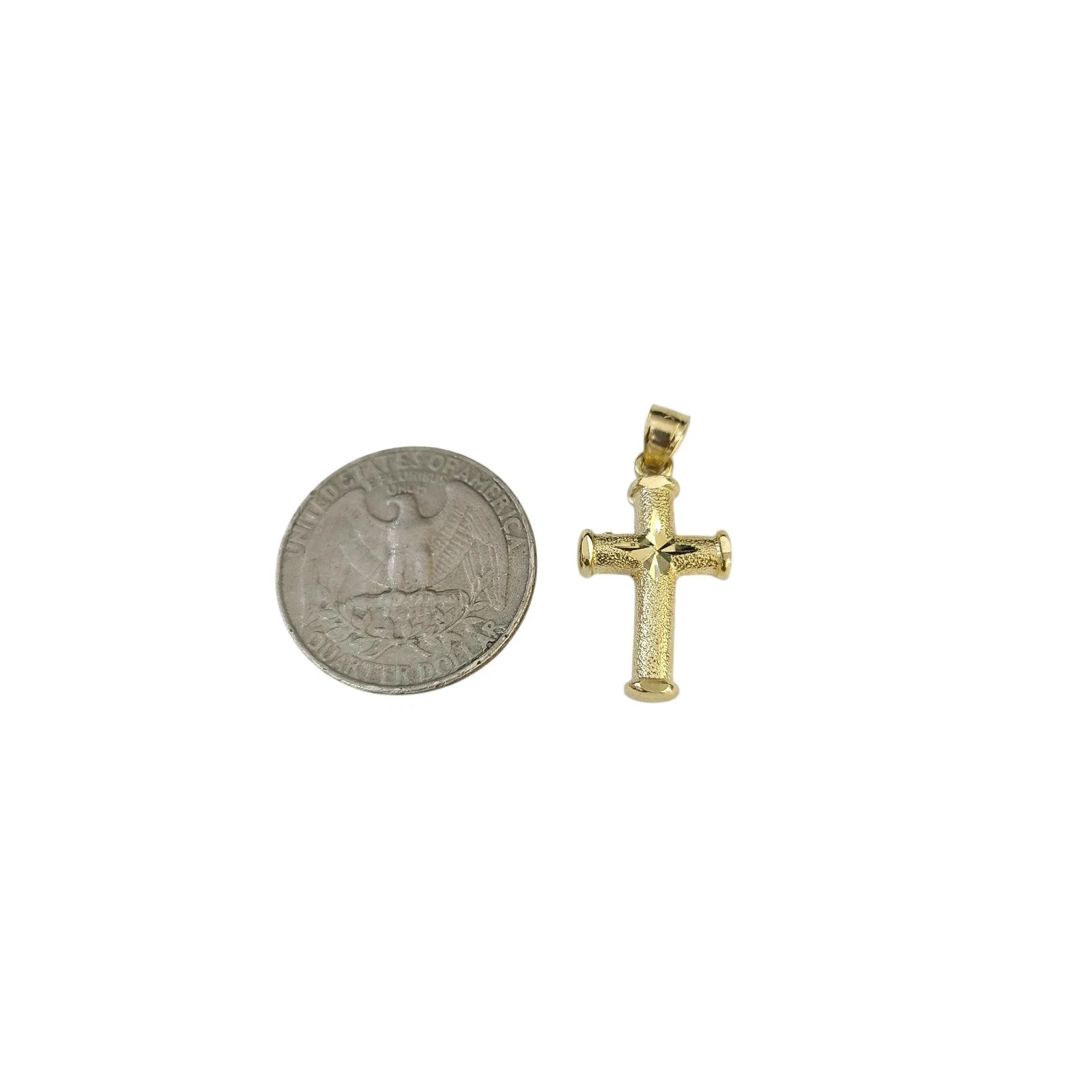 Real Gold 10k Chain Pendant SET Cross Charm Miami Cuban Link Necklace 2.5mm - Image 5