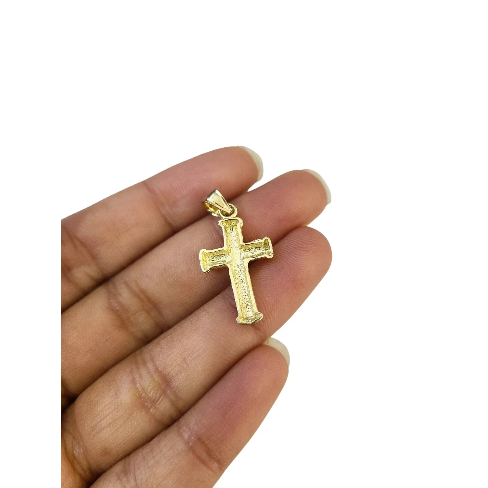 Real Gold 10k Chain Pendant SET Cross Charm Miami Cuban Link Necklace 2.5mm - Image 8
