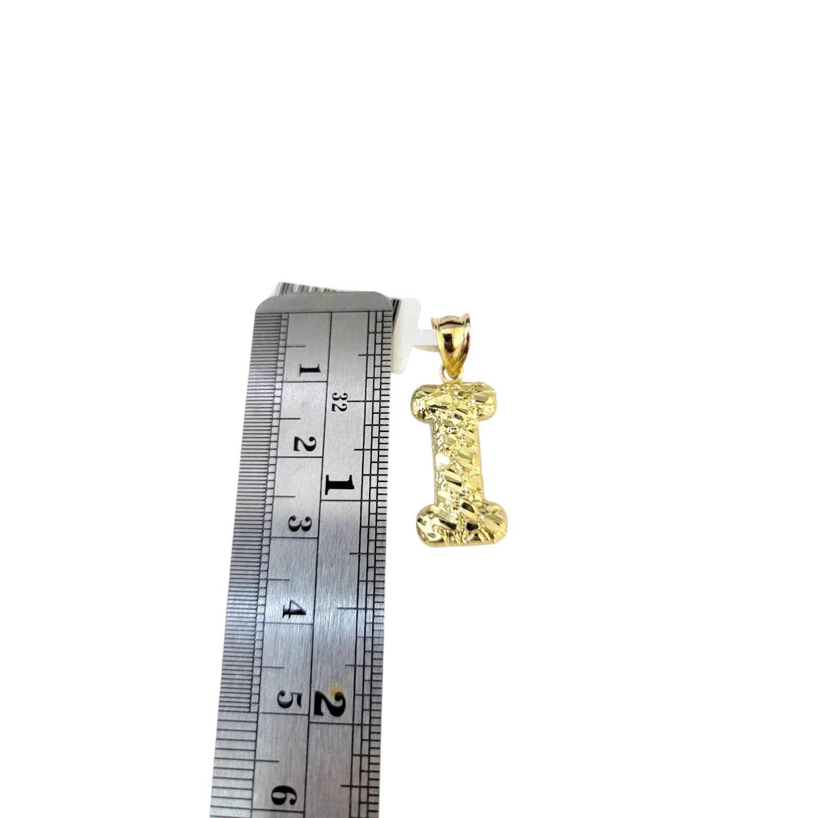 Real Gold 10k Chain Pendant SET I Initial Charm Miami Cuban Link Necklace 2.5mm - Image 3