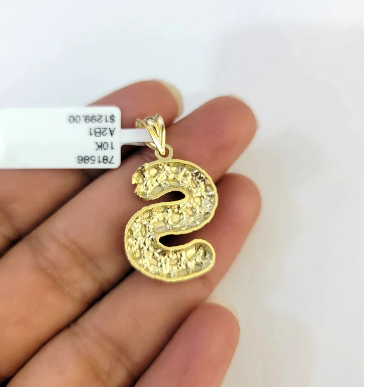 Real Gold 10k Chain S Initial Charm Miami Cuban Link 2.5mm Necklace Pendant SET - Image 6
