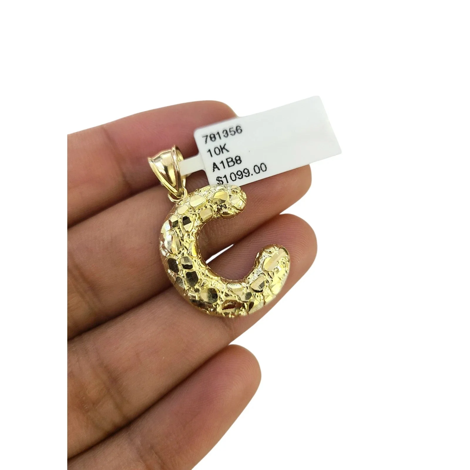Real Gold 10k Miami Cuban Link Chain Pendant SET C Initial Charm Necklace 2.5mm - Image 5