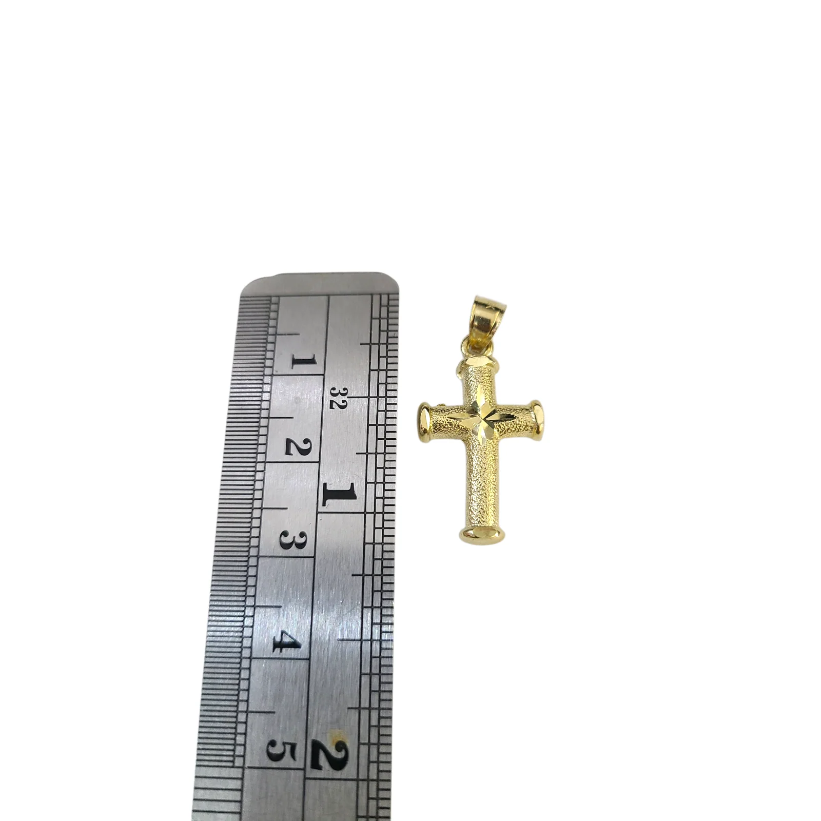 Real Gold 10k Rope Chain Cross Charm Necklace Pendant Set 2mm 16"-26" Gold - Image 5