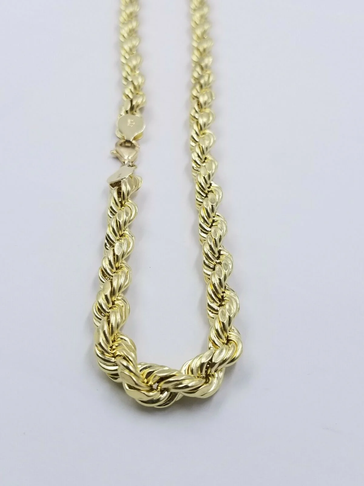 Real Gold 10k Rope Necklace Men' Chain 8mm 18"-30" Inch Yellow Gold Diamond Cuts - Image 6