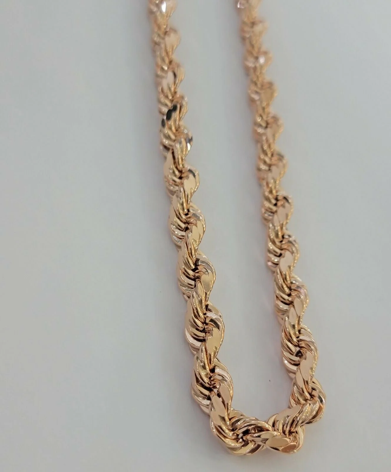 Real Gold 10k Rope Necklace Men Chain 8mm 22"-30" Inch Rose Gold SOLID 10kt - Image 10