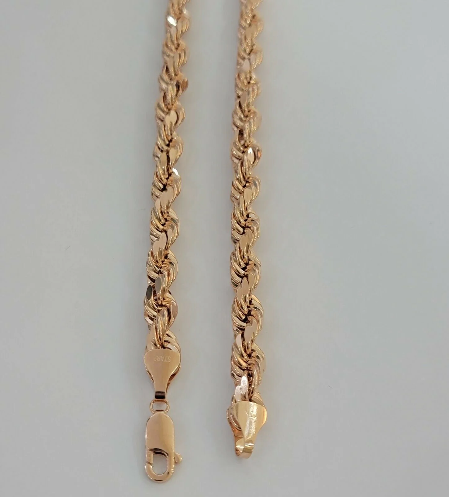 Real Gold 10k Rope Necklace Men Chain 8mm 22"-30" Inch Rose Gold SOLID 10kt - Image 4