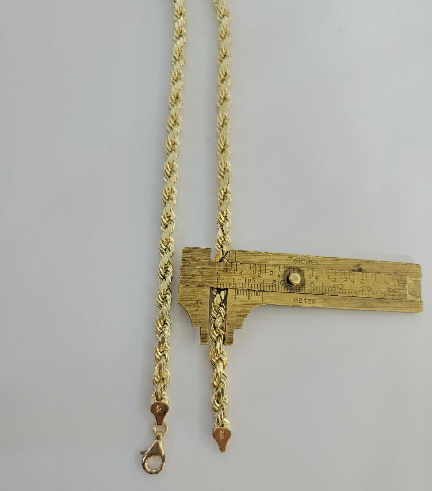 Real Gold 10k Rope Necklace Mens Chain 6mm 18"-30" Inch Yellow Gold Diamond Cuts - Image 4