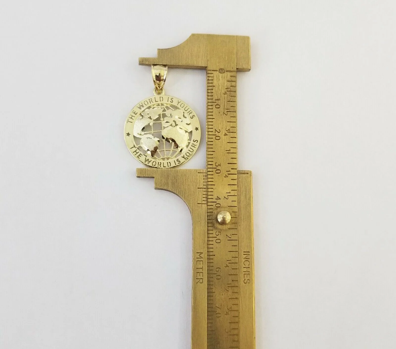 Real Gold 10k The World is Yours  Map Pendant Diamond Cut 10kt - Image 5