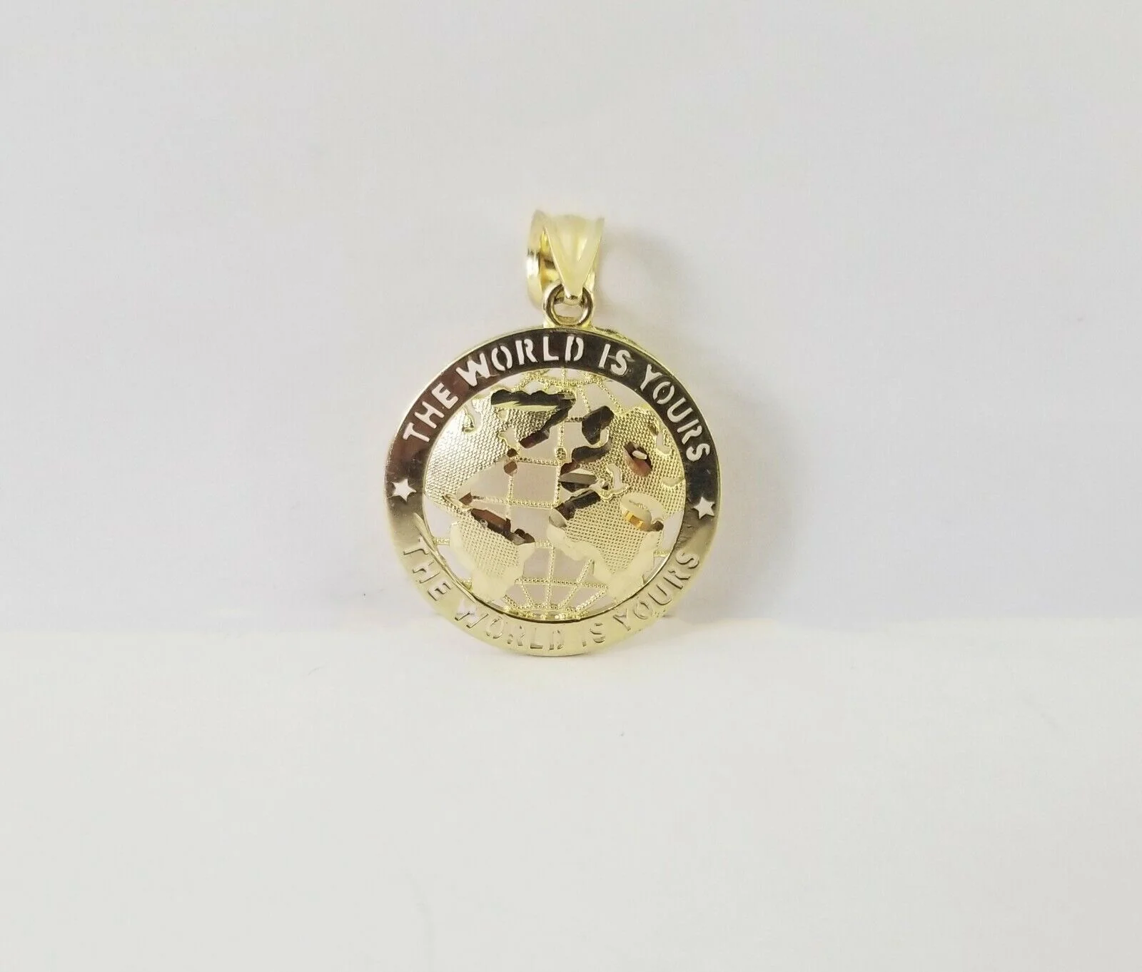 Real Gold 10k The World is Yours  Map Pendant Diamond Cut 10kt - Image 7